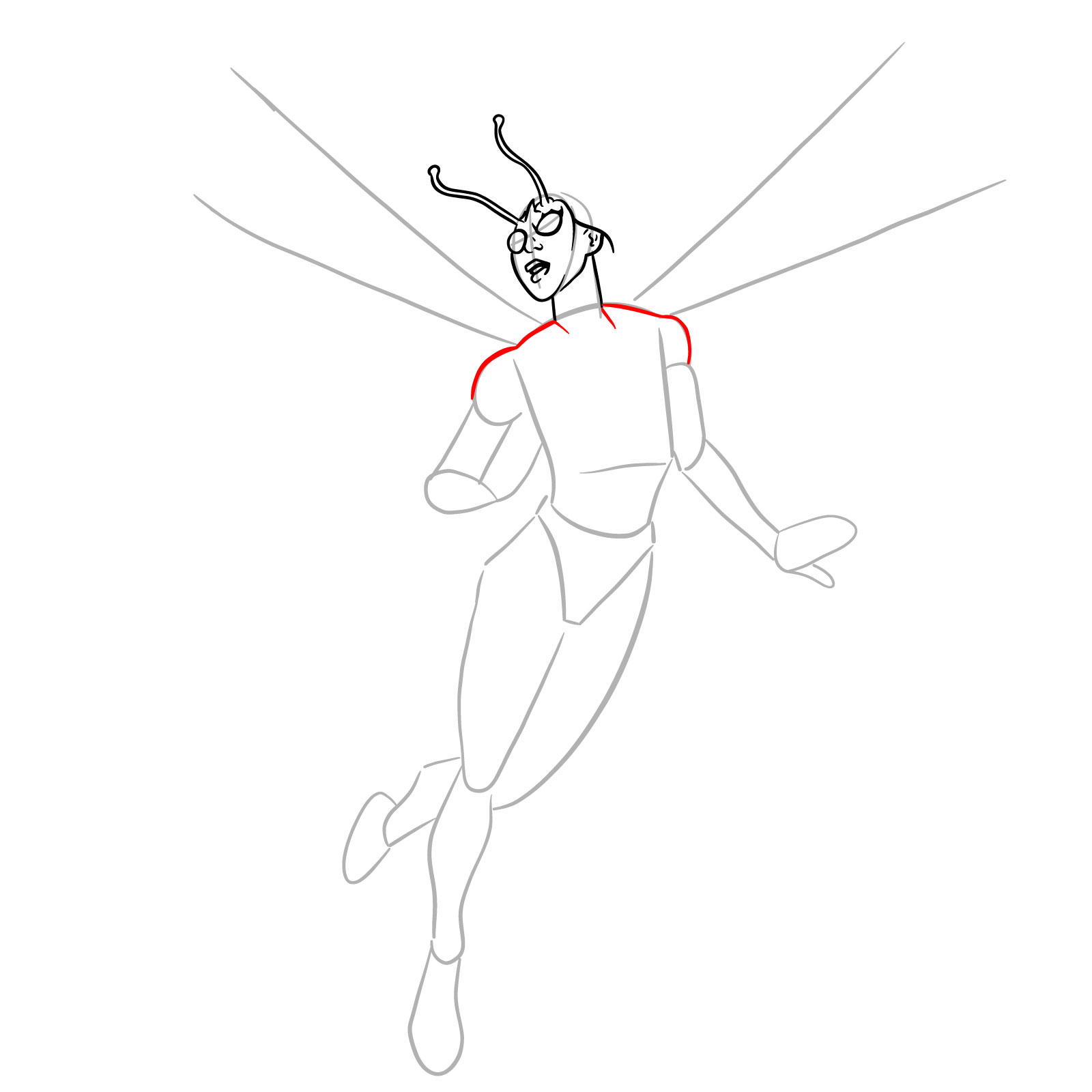 How to draw Dragonfly (Marvel) - step 09
