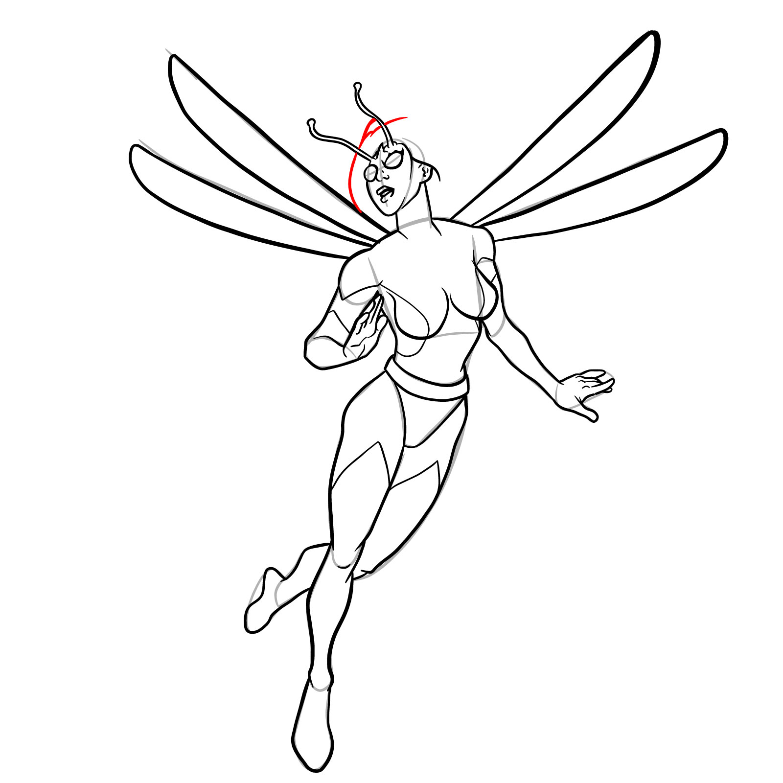 How to draw Dragonfly (Marvel) - step 28
