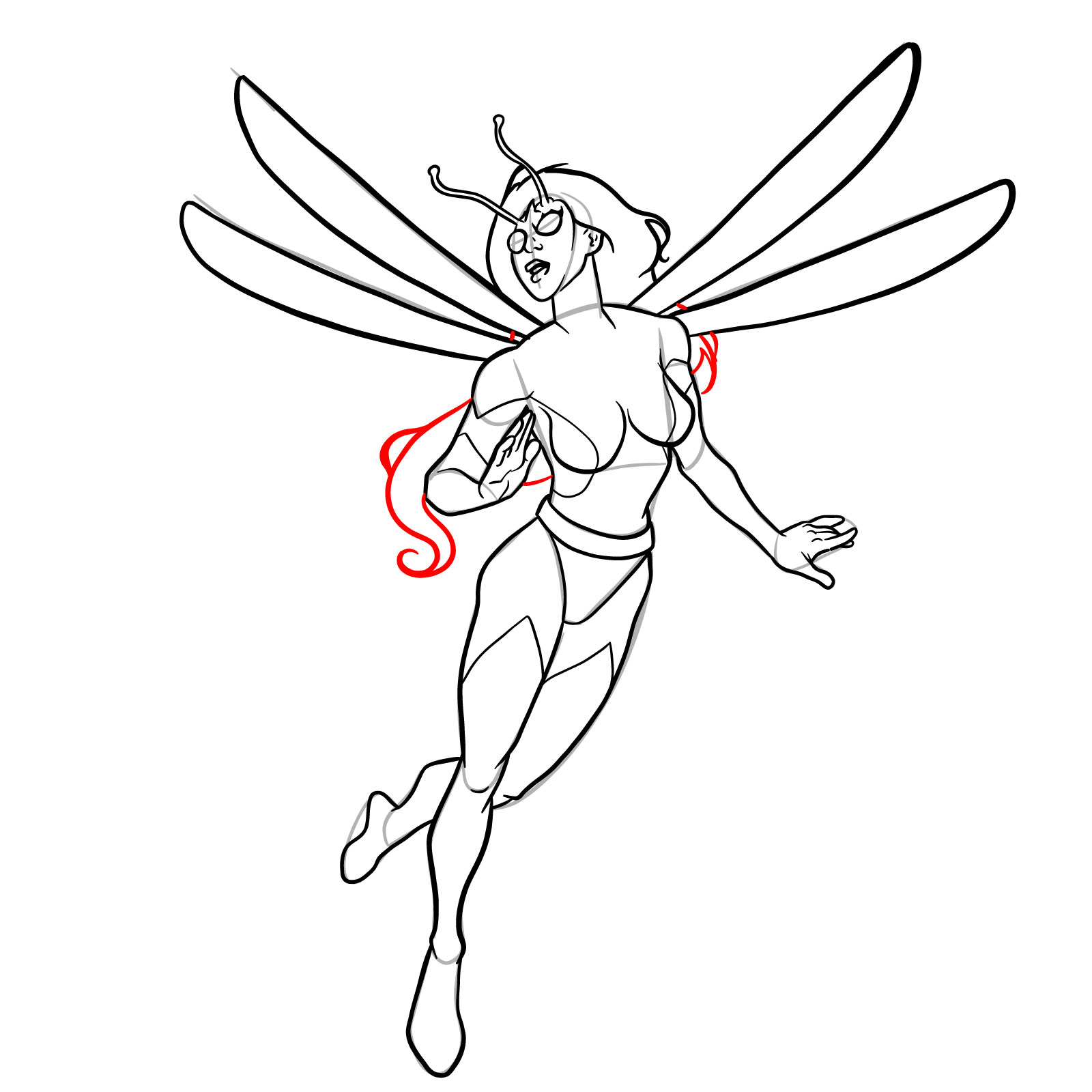 How to draw Dragonfly (Marvel) - step 30