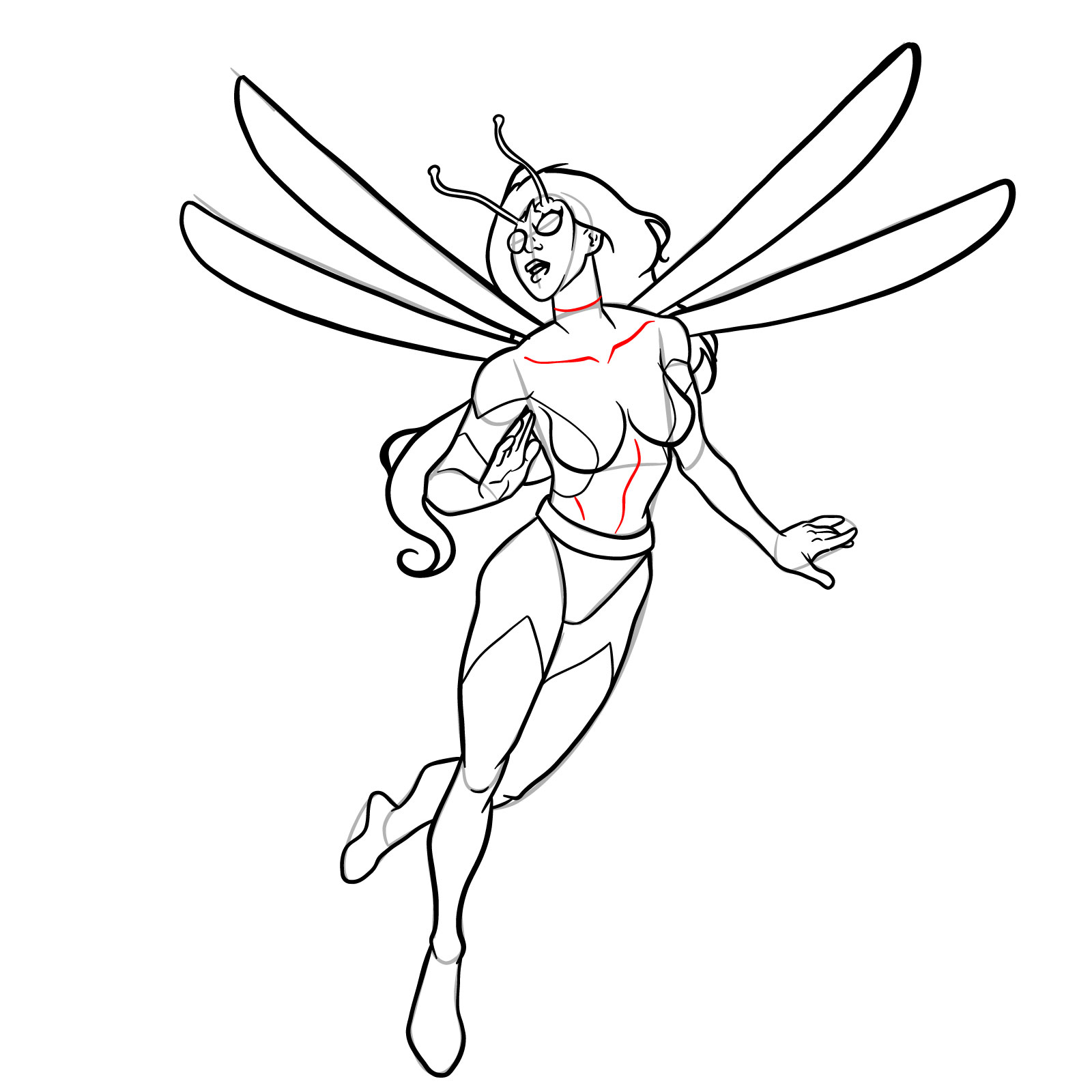 How to draw Dragonfly (Marvel) - step 31