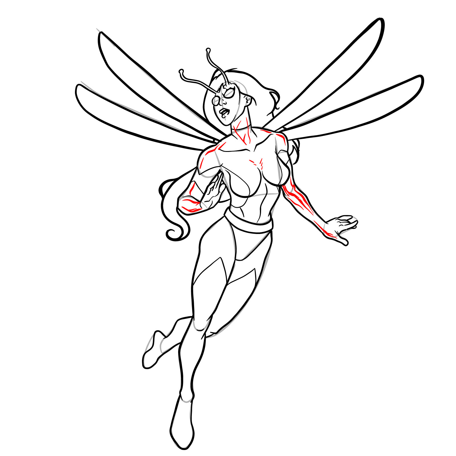 How to draw Dragonfly (Marvel) - step 32