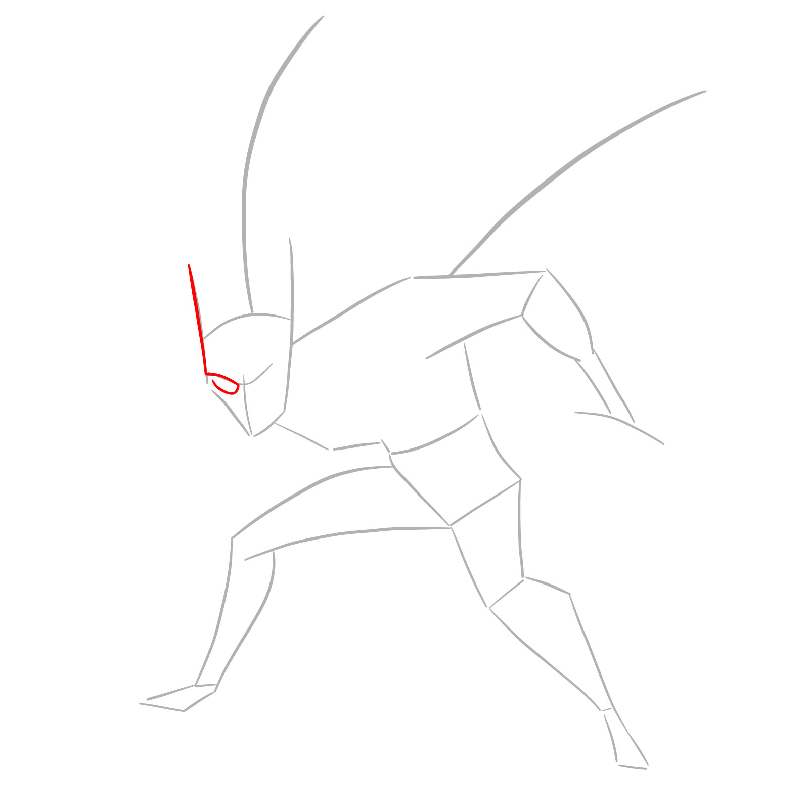 How to draw Batman Beyond - step 04