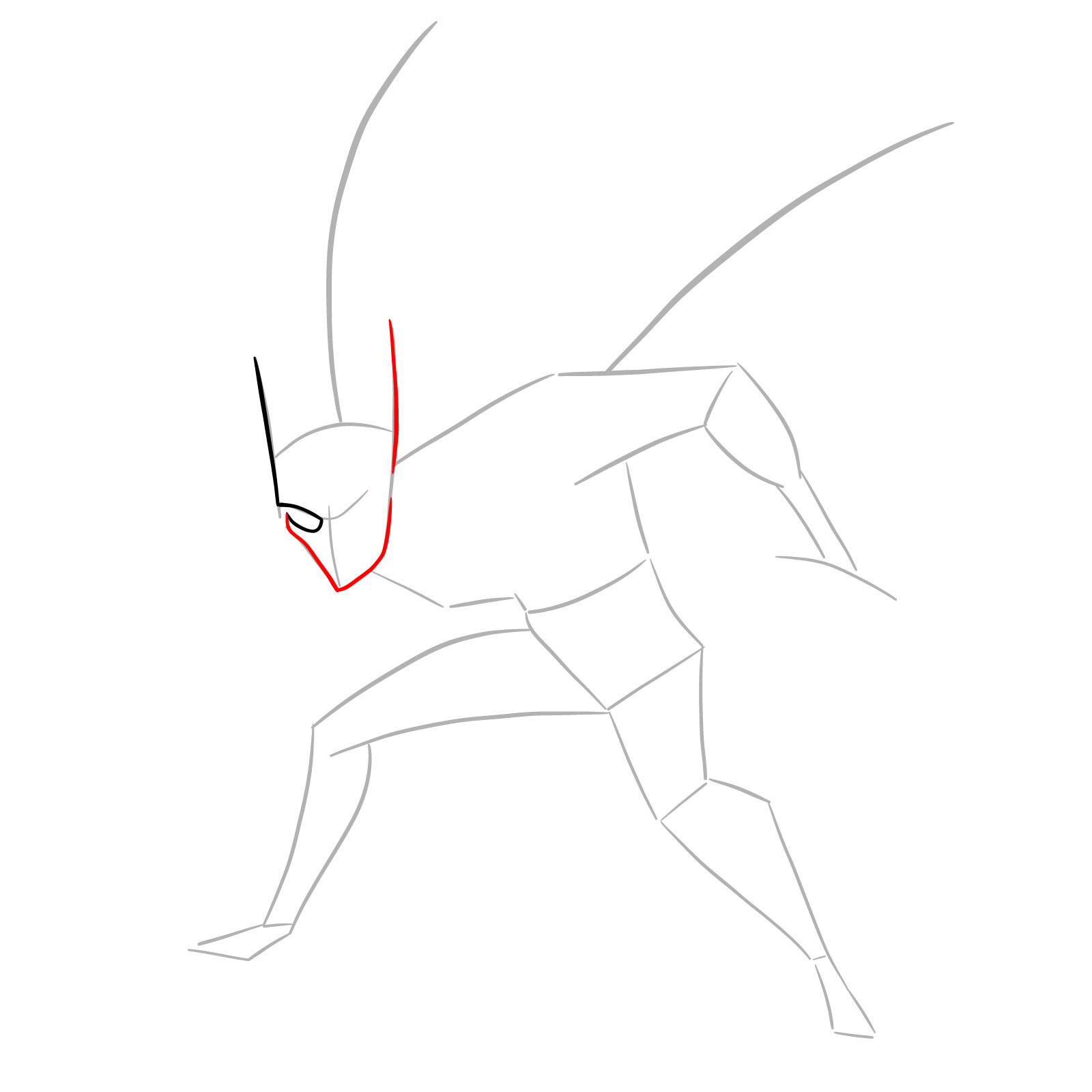 How to draw Batman Beyond - step 05