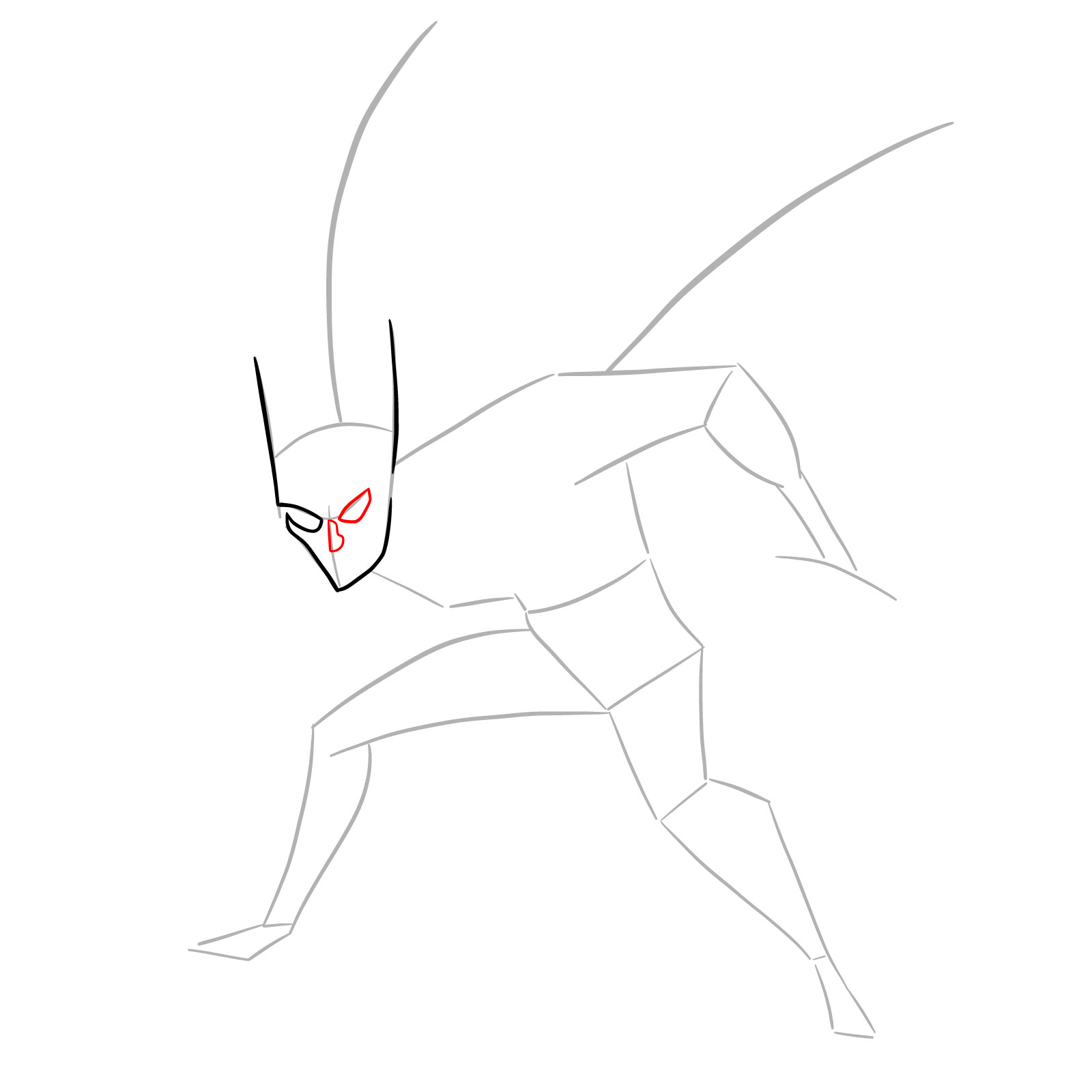How to draw Batman Beyond - step 06