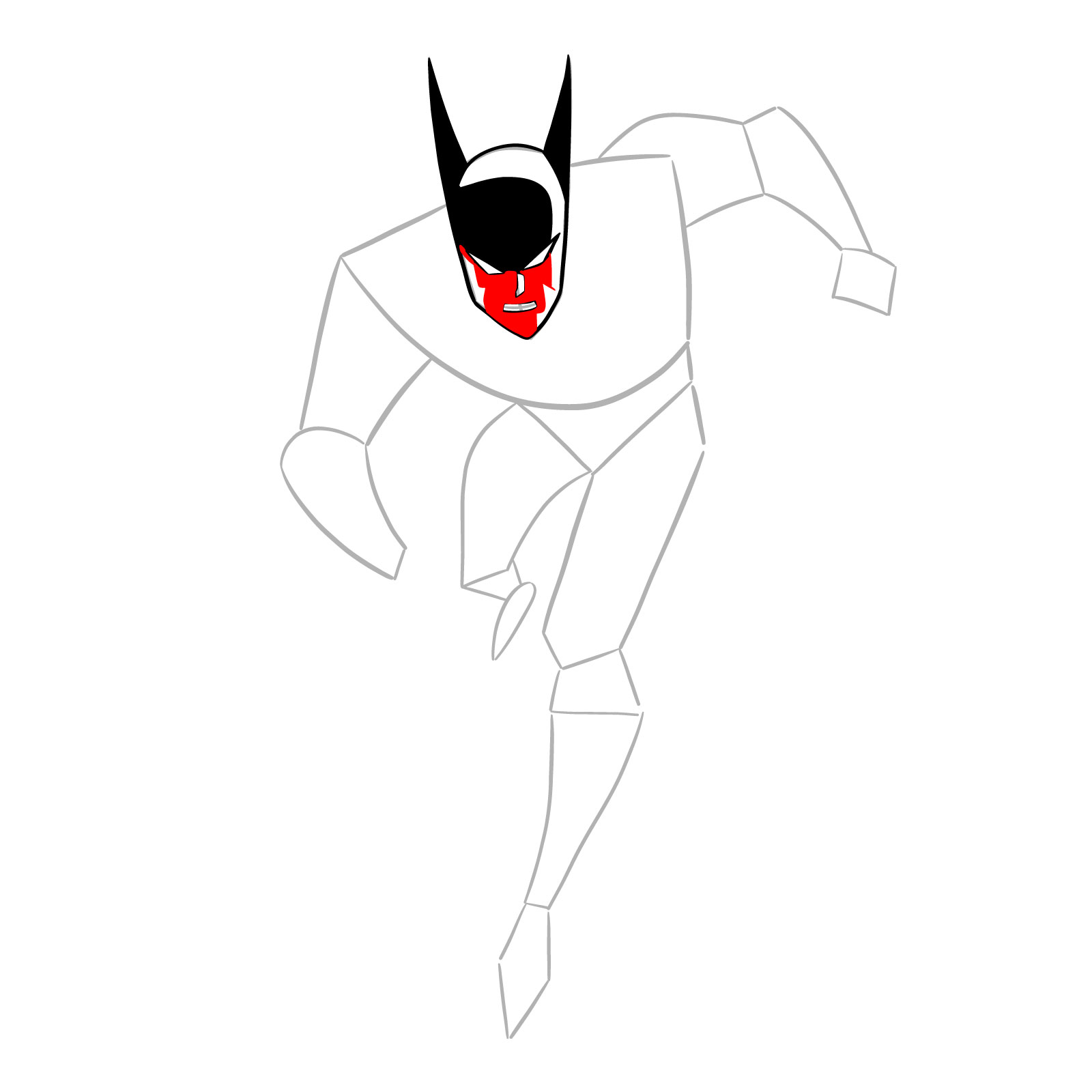 How to draw Batman of the Future - step 08