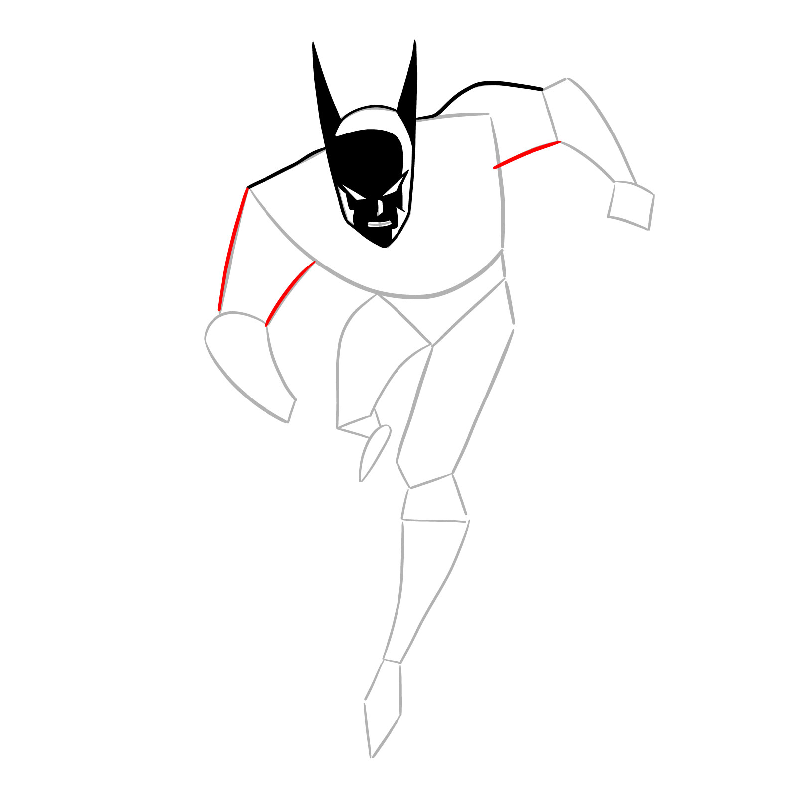 How to draw Batman of the Future - step 10