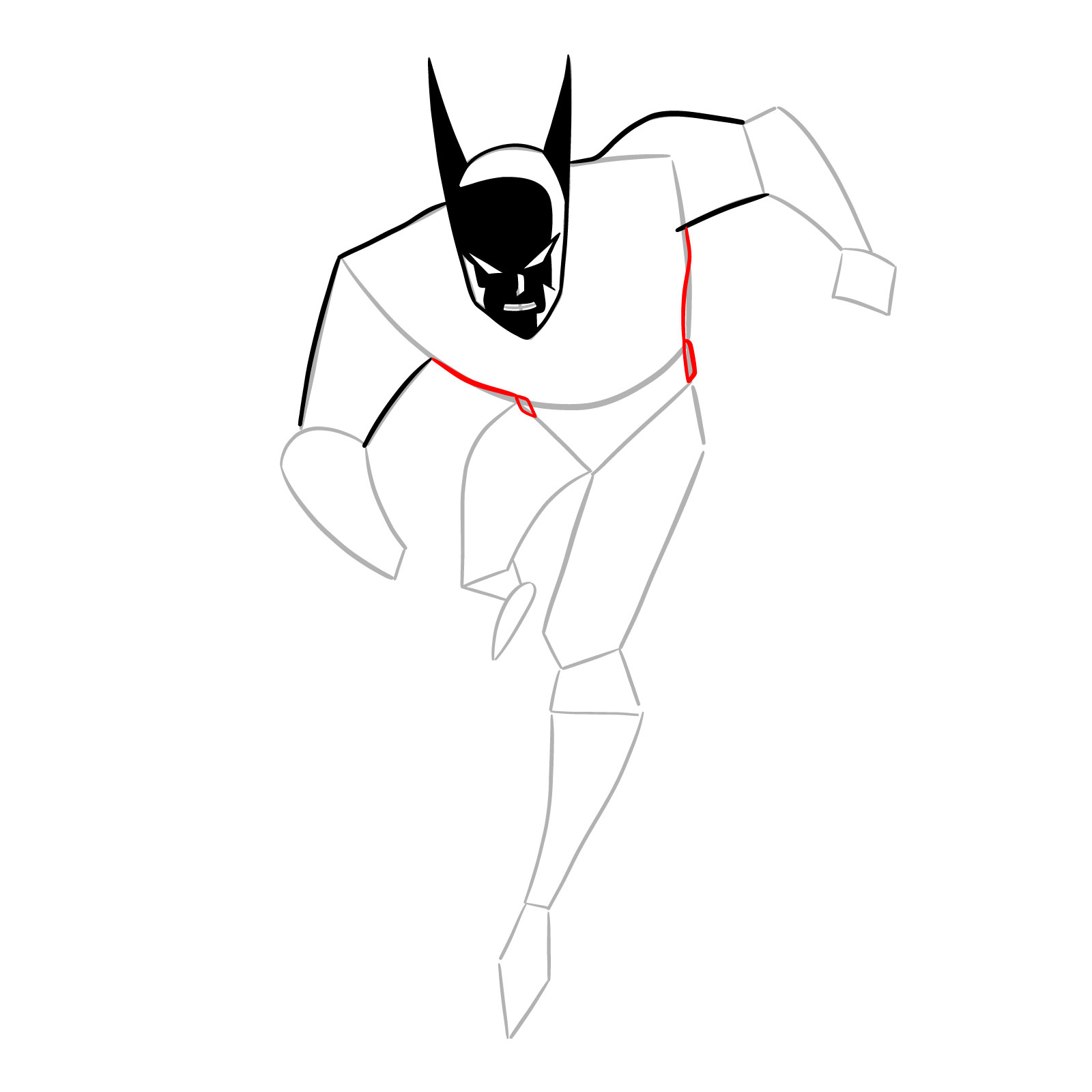 How to draw Batman of the Future - step 11