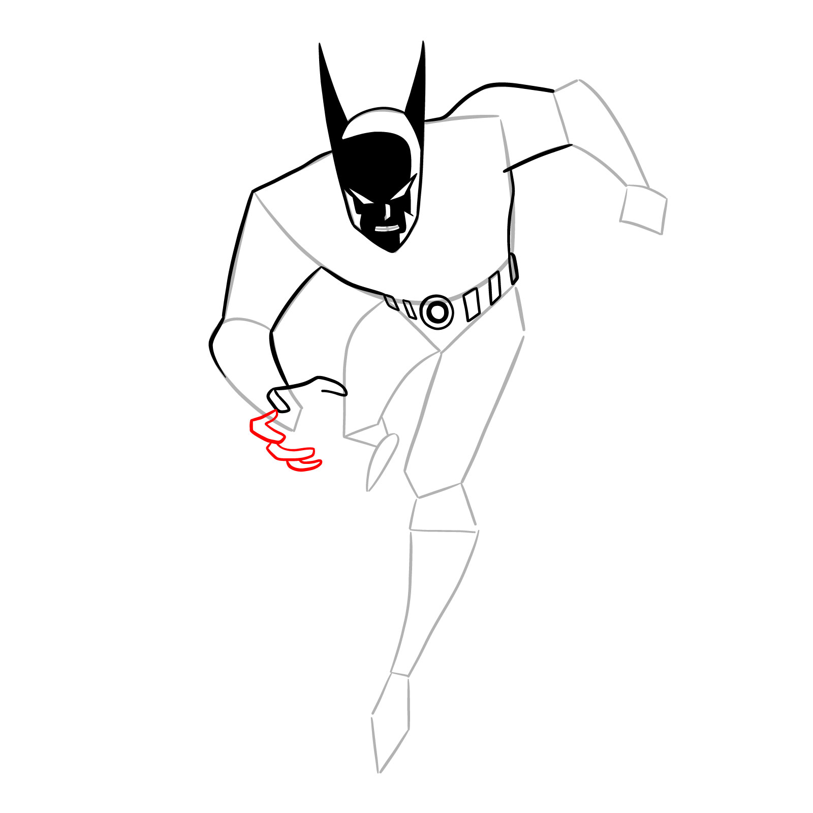 How to draw Batman of the Future - step 14