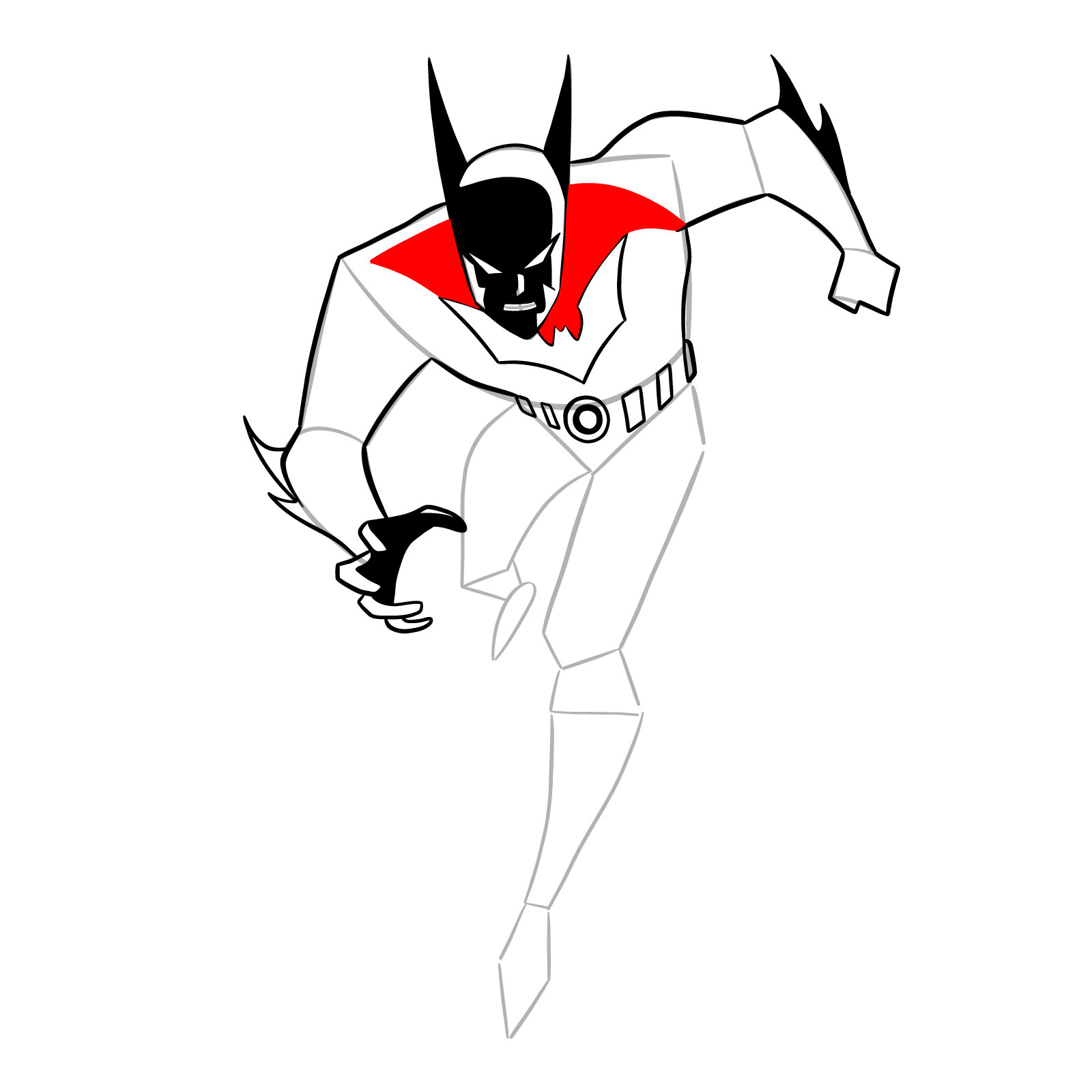 How to draw Batman of the Future - step 20
