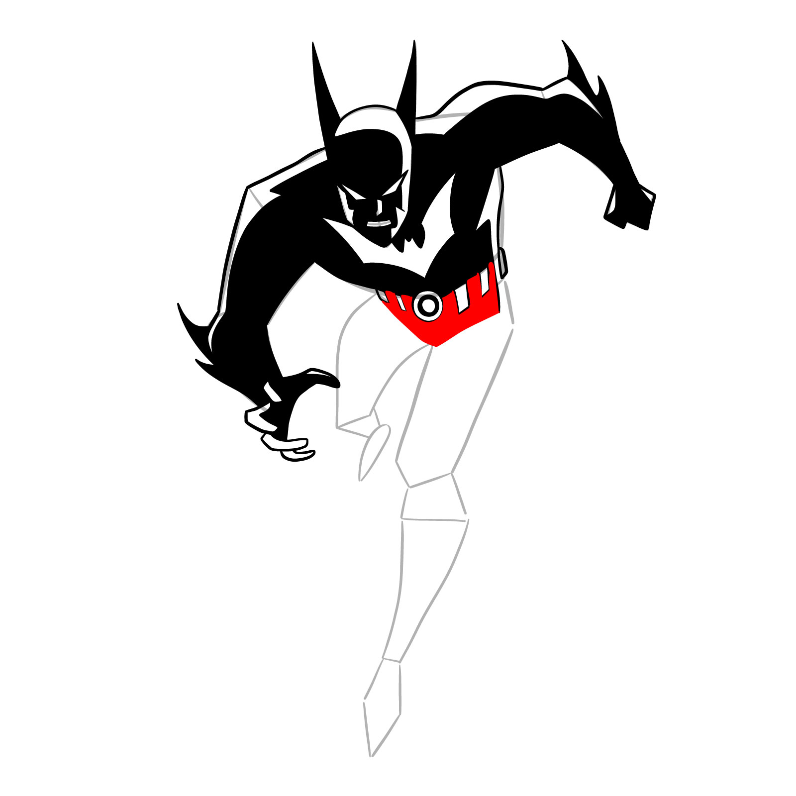 How to draw Batman of the Future - step 25