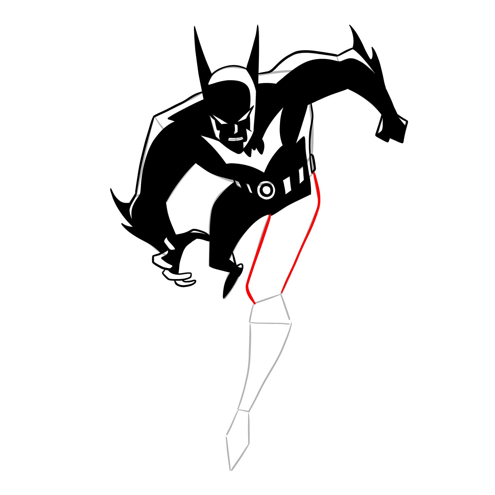 How to draw Batman of the Future - step 28