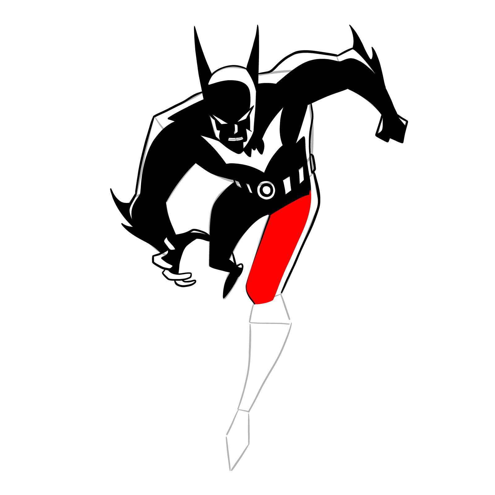 How to draw Batman of the Future - step 29