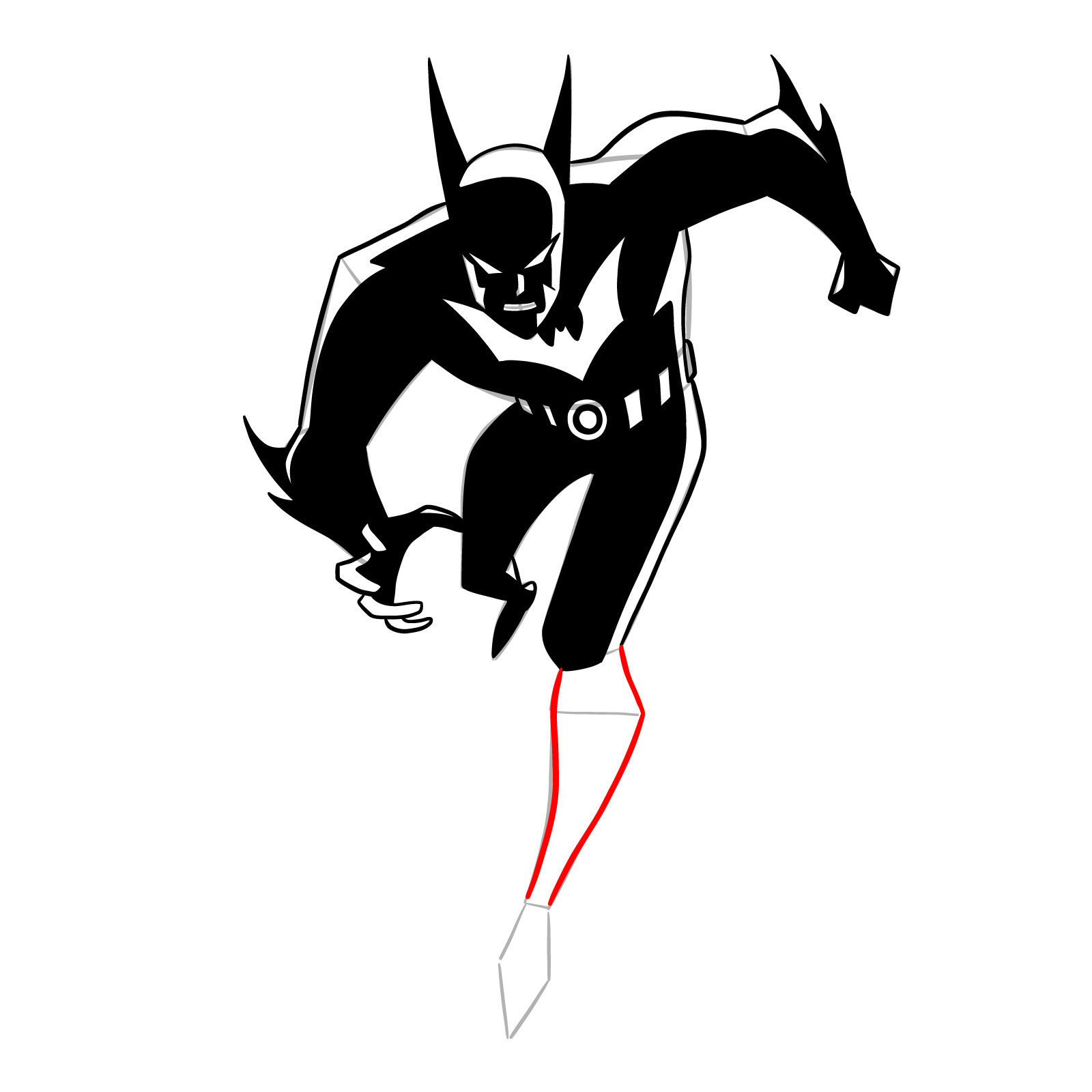 How to draw Batman of the Future - step 30