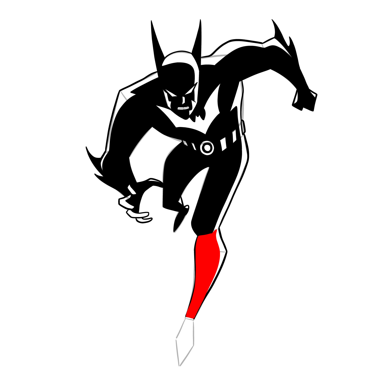 How to draw Batman of the Future - step 31