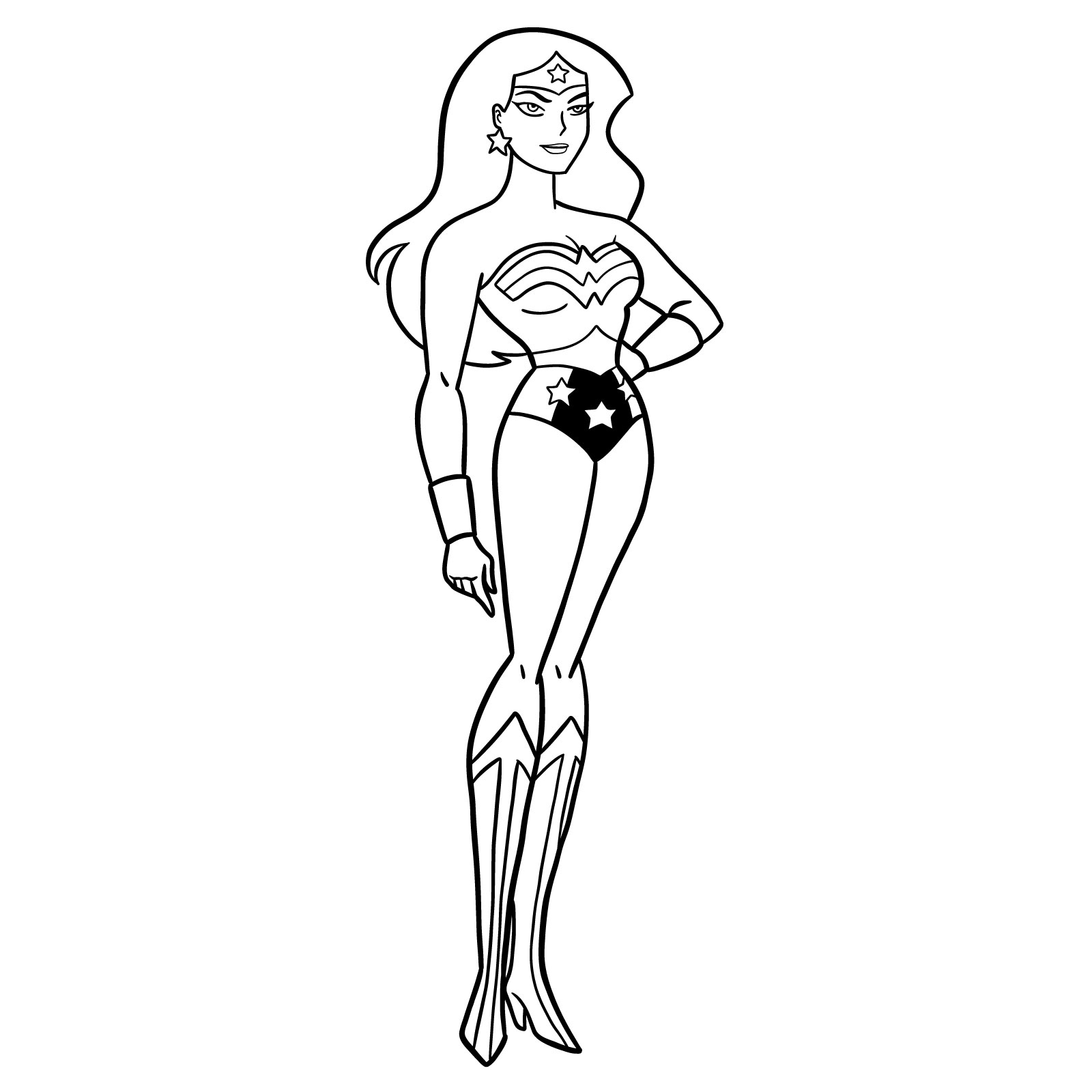 How to draw Wonder Woman cartoon style - step 32