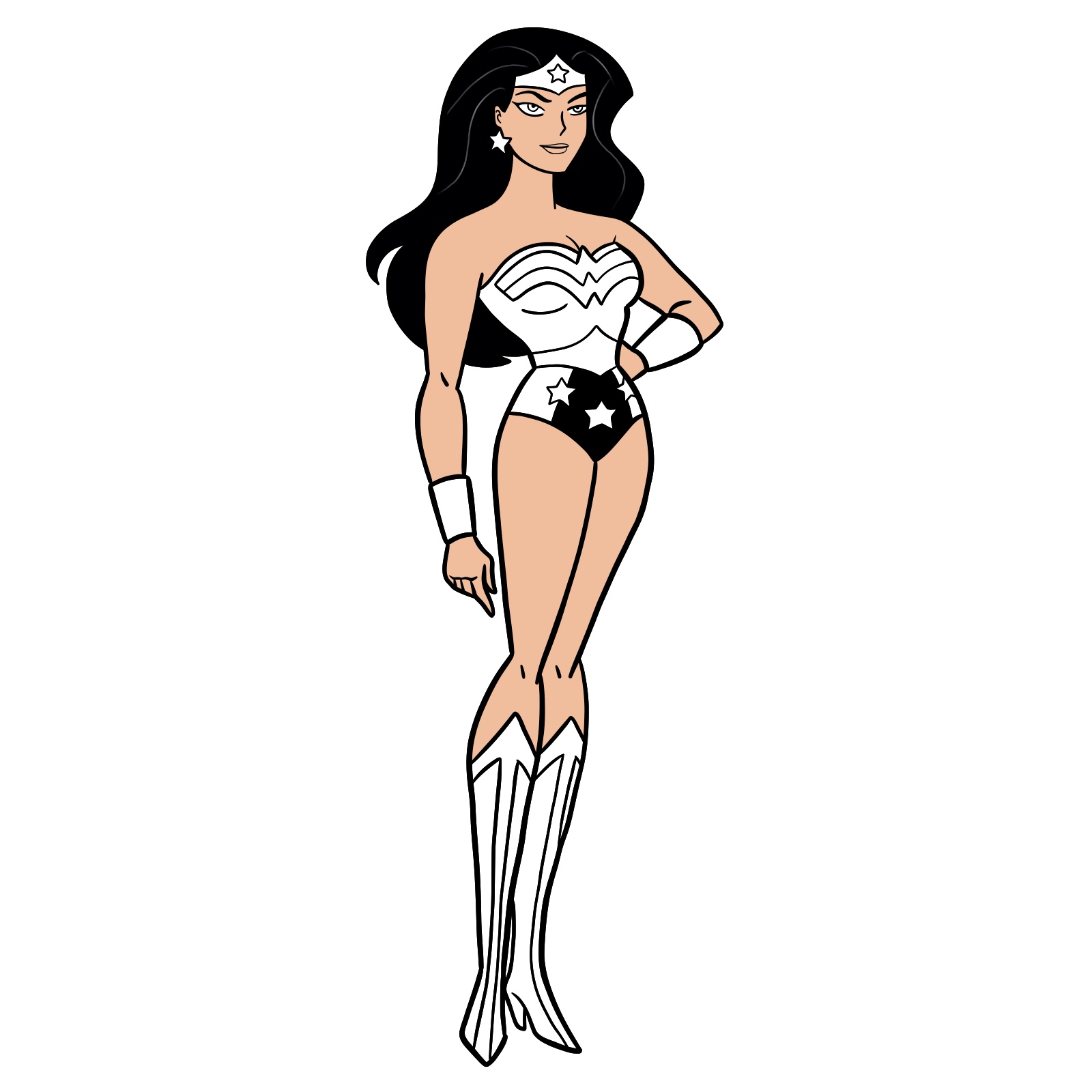 How to draw Wonder Woman cartoon style - step 34