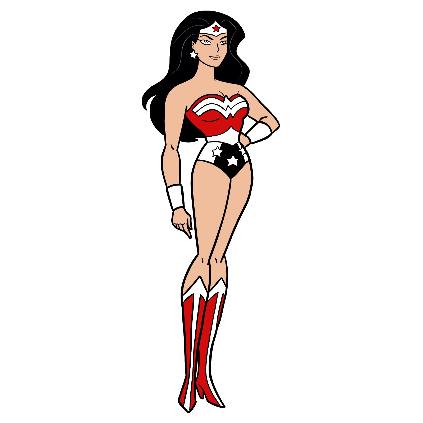 How to draw Wonder Woman cartoon style - step 35