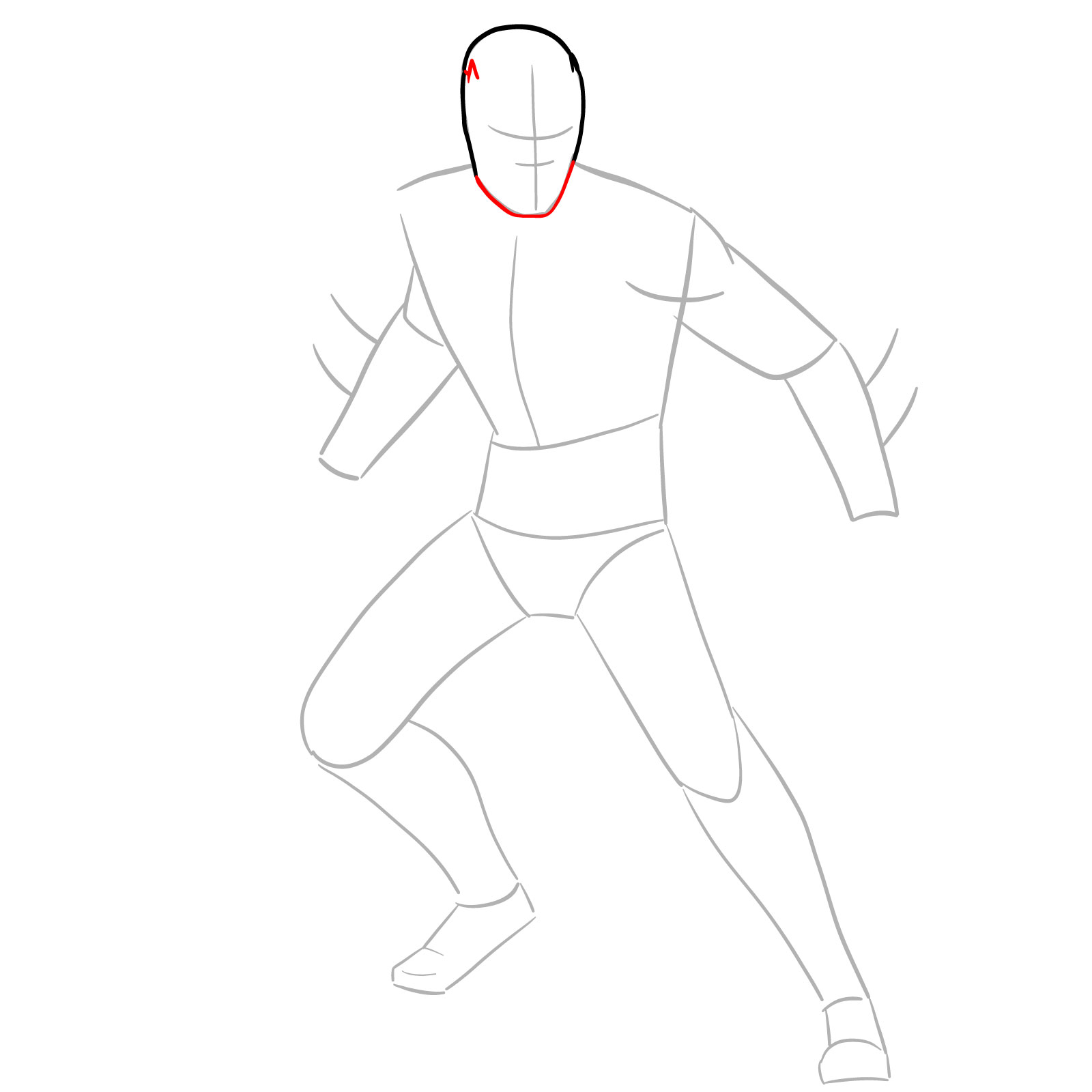 How to draw Spider-Man 2099 - step 05