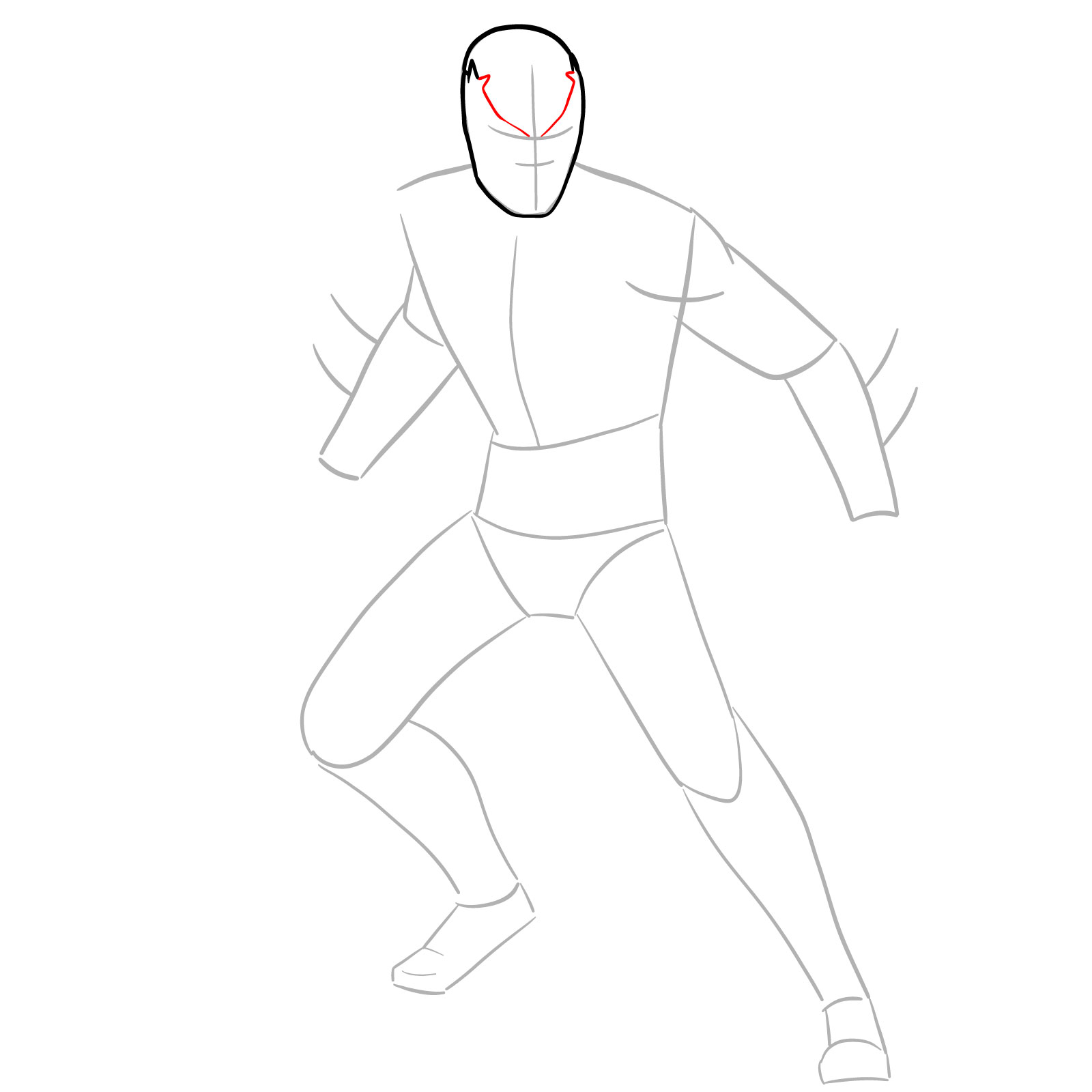 How to draw Spider-Man 2099 - step 06