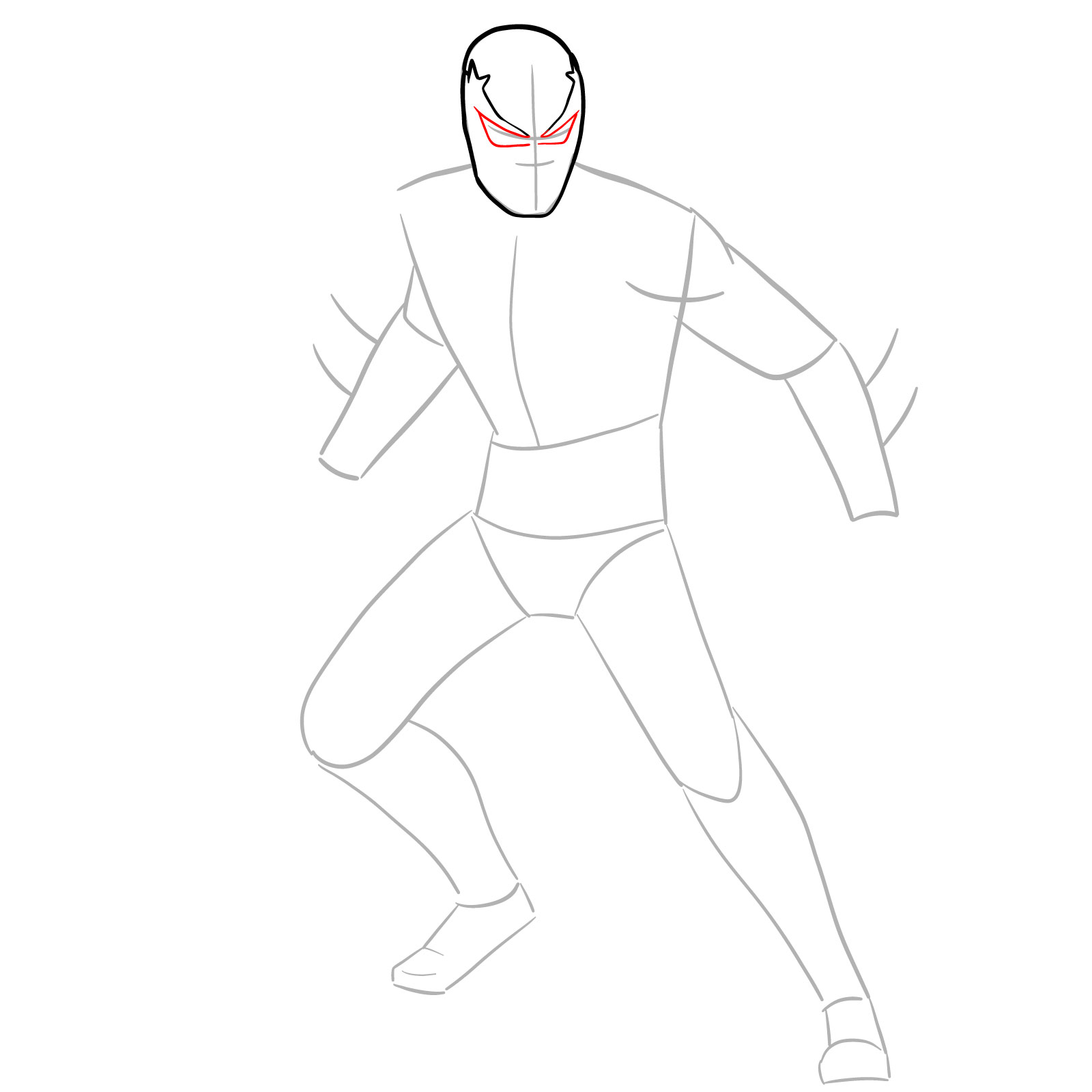 How to draw Spider-Man 2099 - step 07