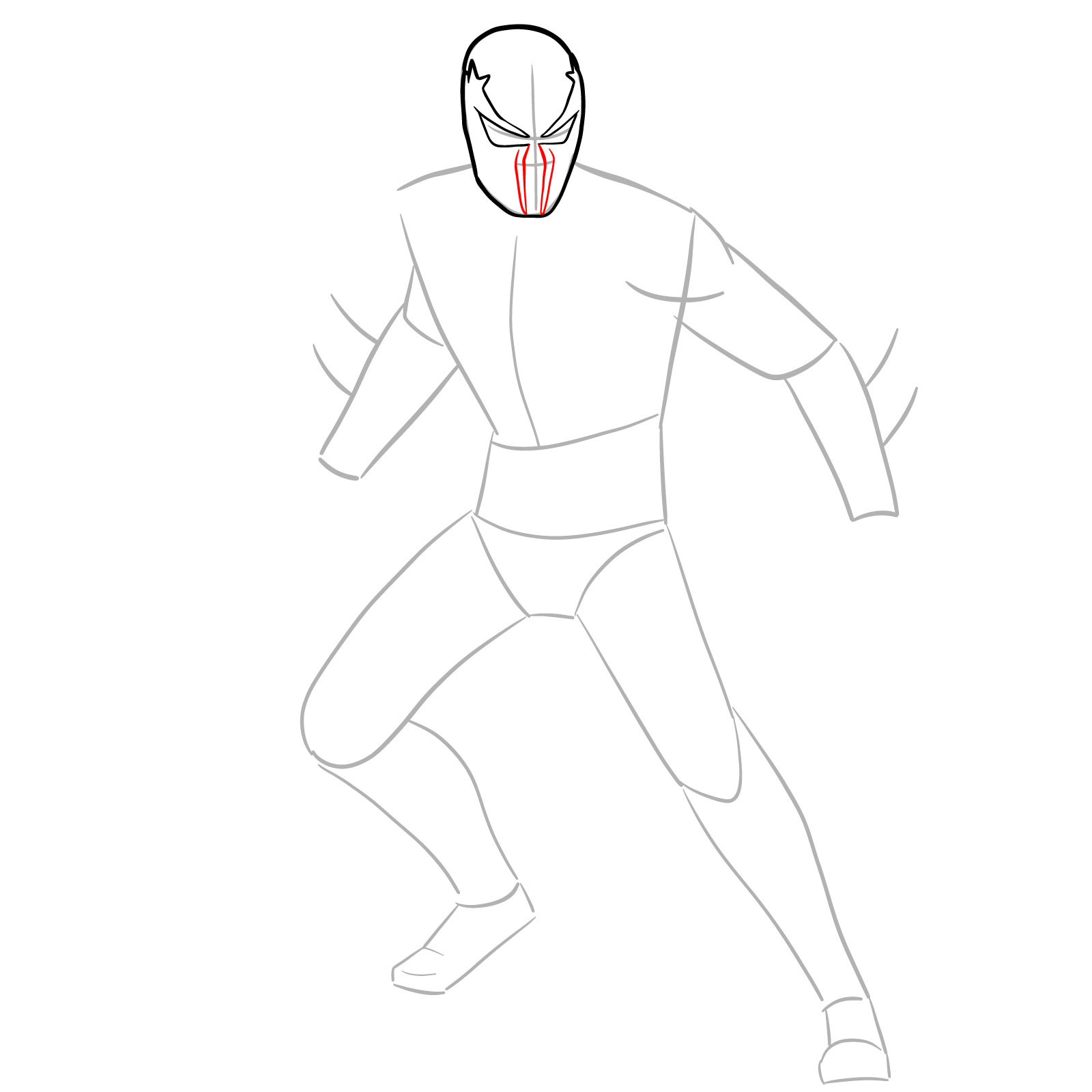 How to draw Spider-Man 2099 - step 08