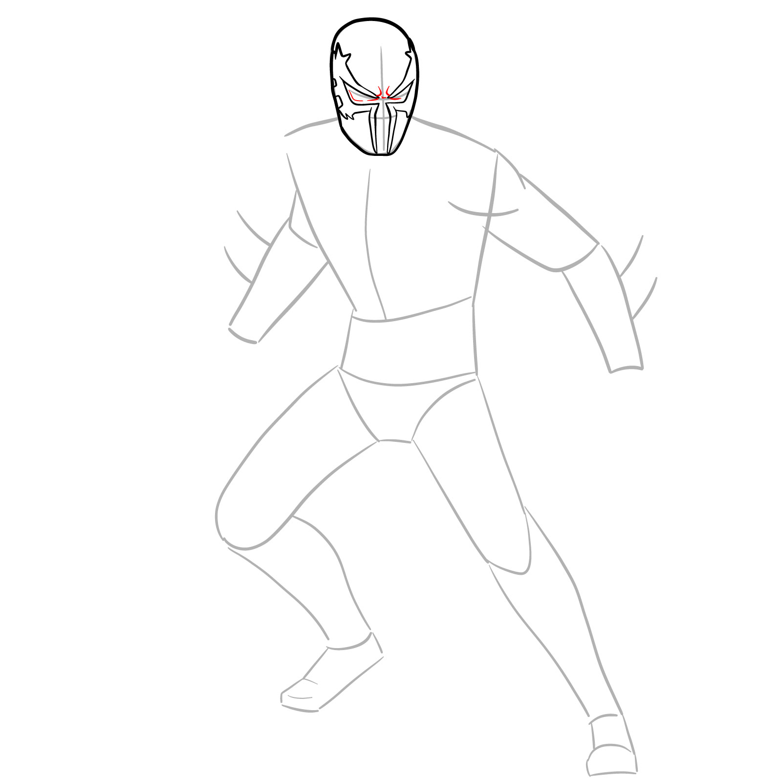 How to draw Spider-Man 2099 - step 10