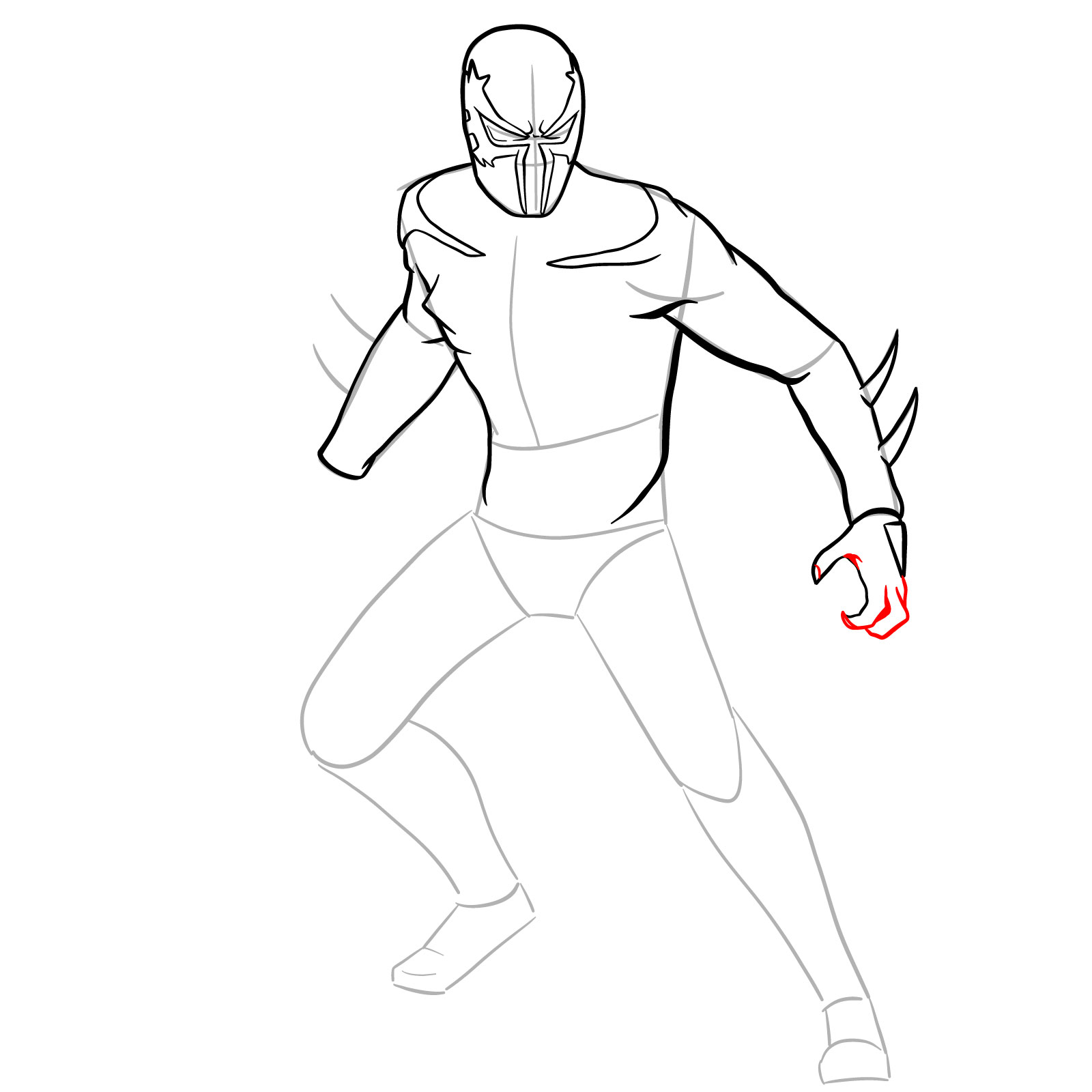 How to draw Spider-Man 2099 - step 19
