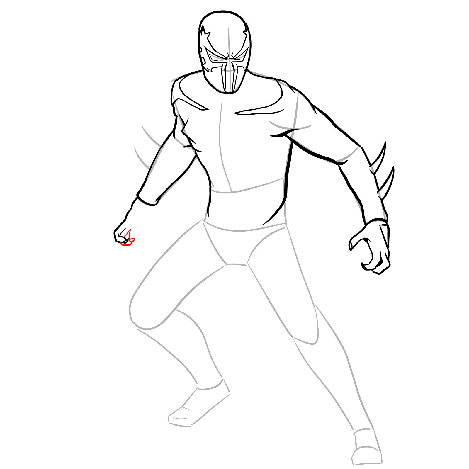 How to draw Spider-Man 2099 - step 21