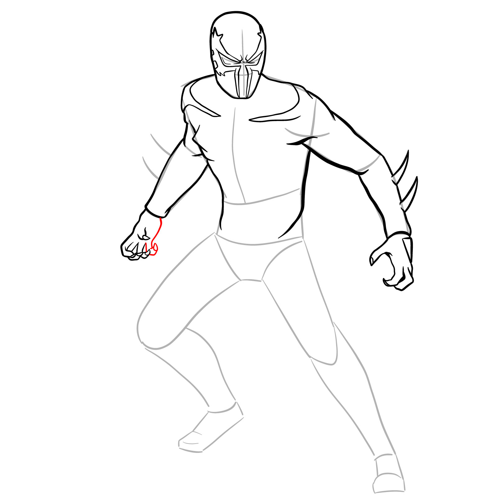 How to draw Spider-Man 2099 - step 23