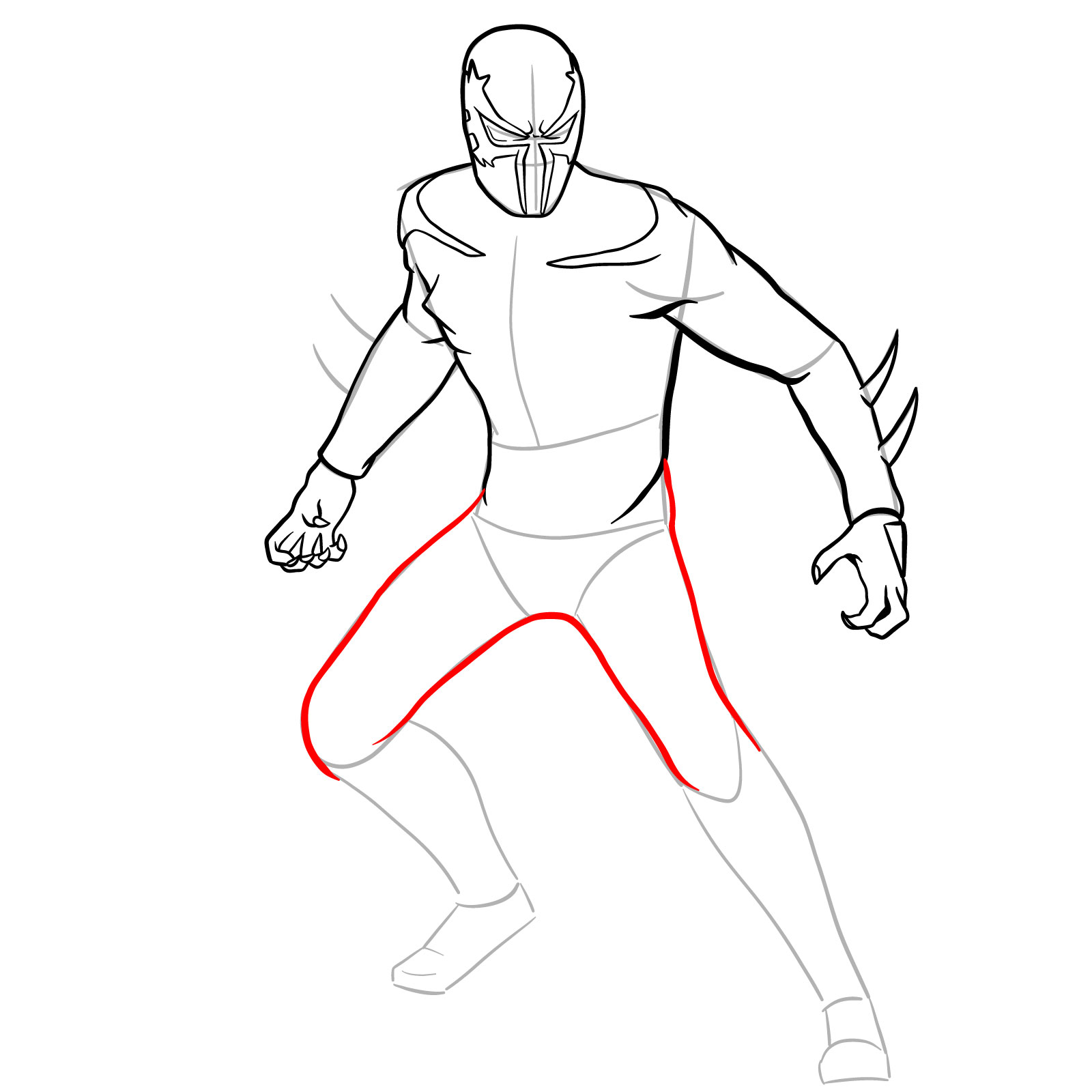 How to draw Spider-Man 2099 - step 24
