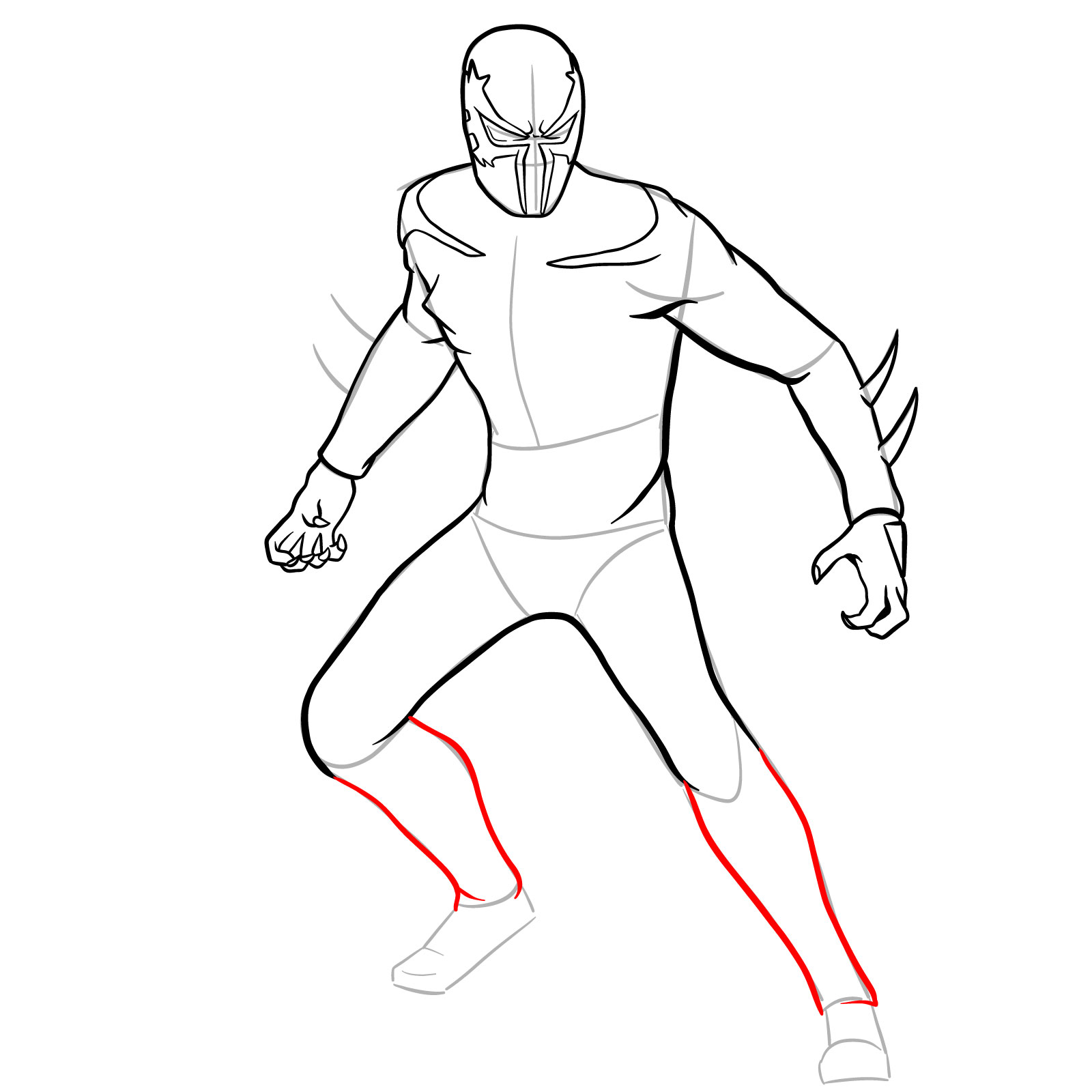 How to draw Spider-Man 2099 - step 25