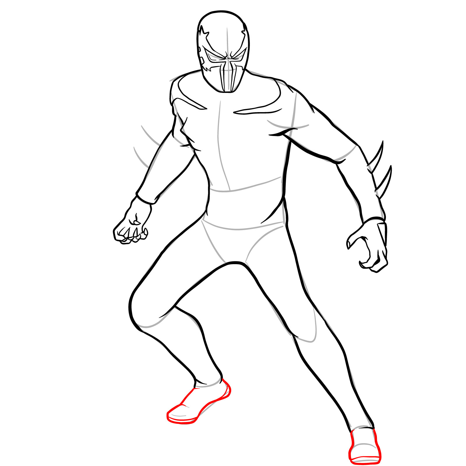 How to draw Spider-Man 2099 - step 26