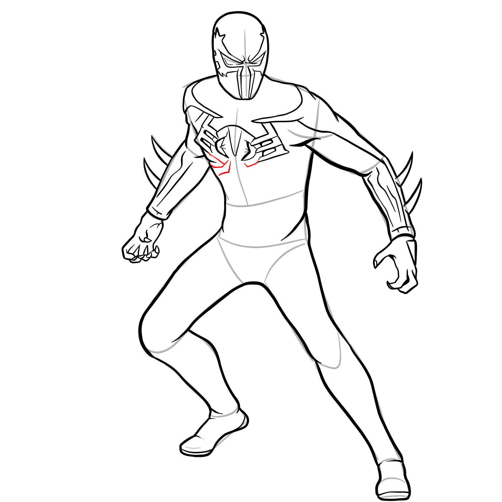 How to draw Spider-Man 2099 - step 32