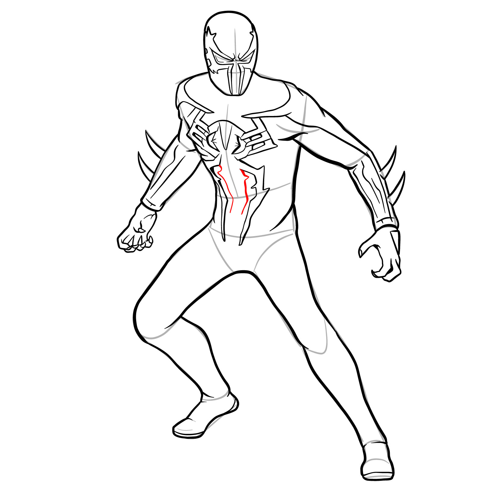 How to draw Spider-Man 2099 - step 35