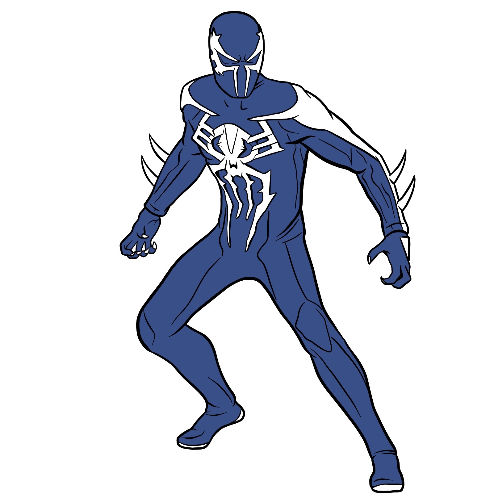 How to draw Spider-Man 2099 - Sketchok easy drawing guides