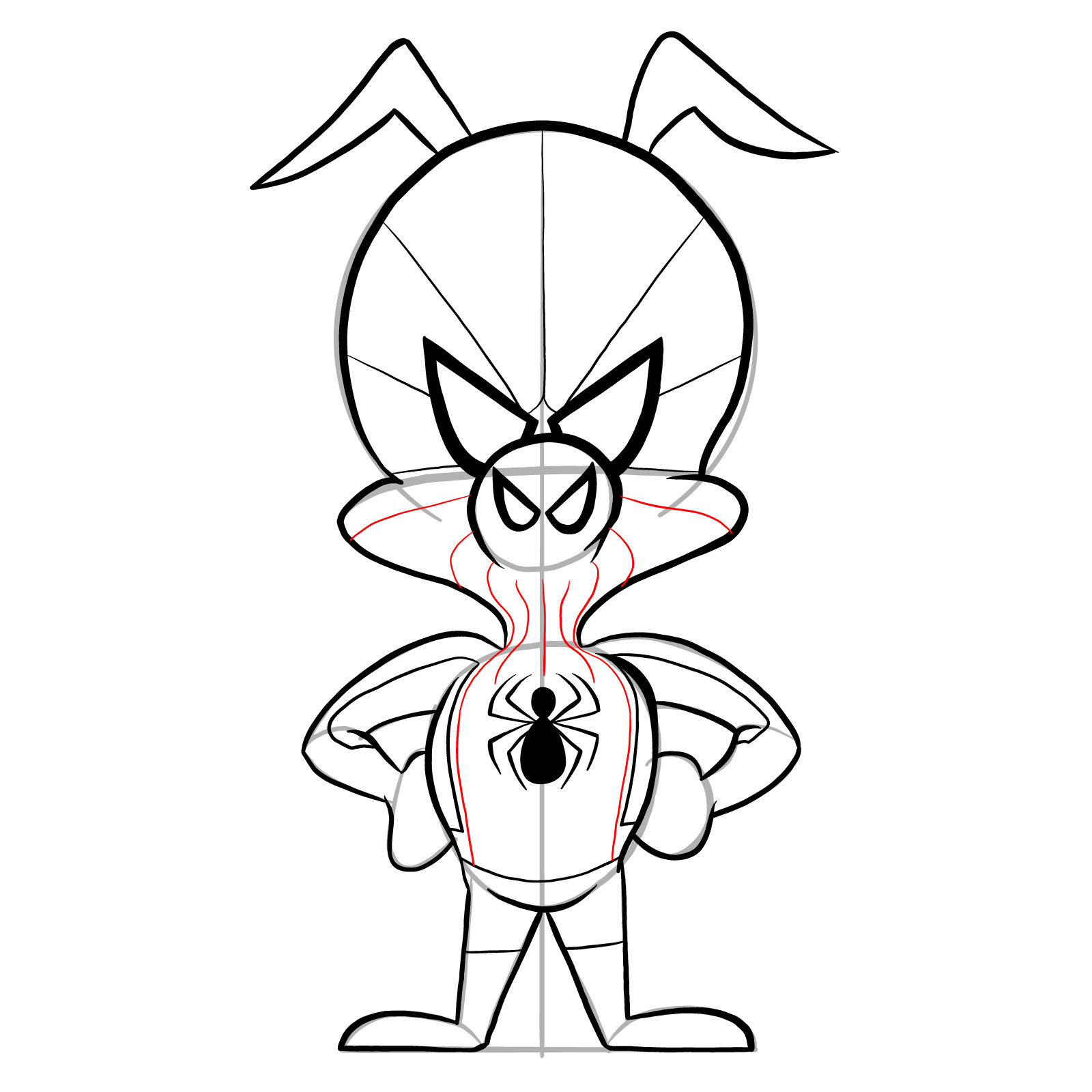 How to draw Spider-Ham - step 22