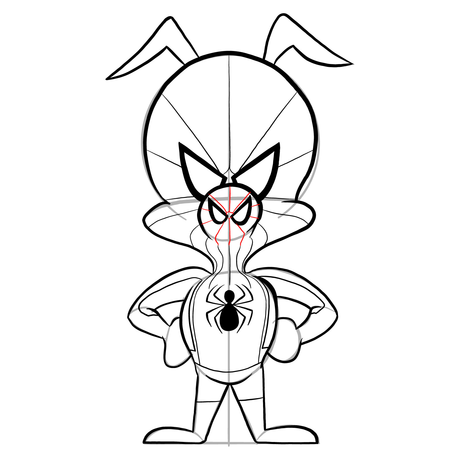 How to draw Spider-Ham - step 23