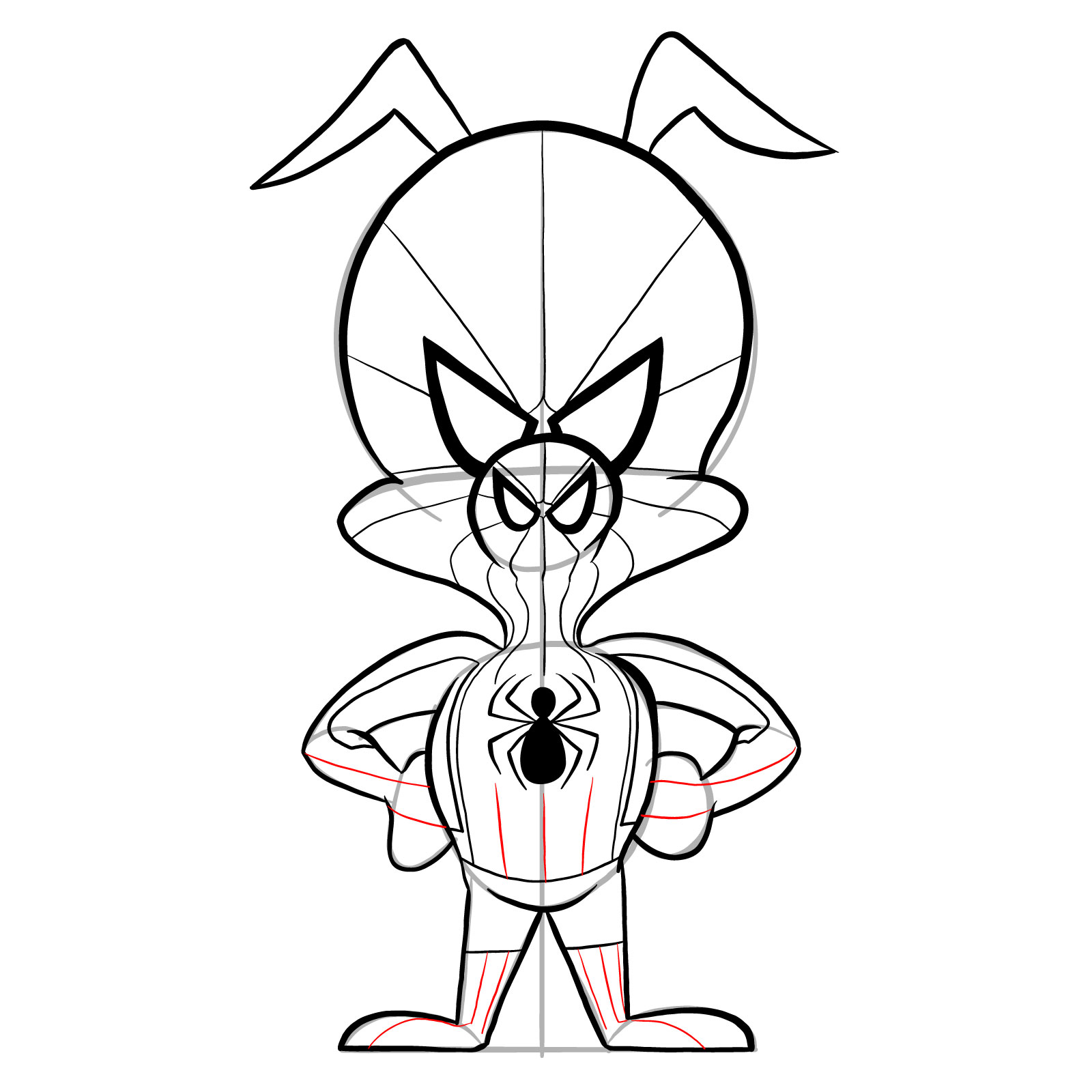 How to draw Spider-Ham - step 24