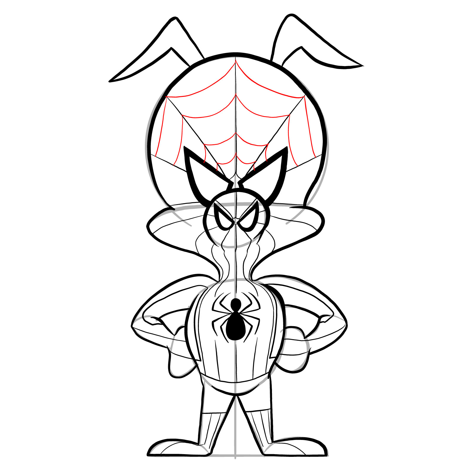 How to draw Spider-Ham - step 25
