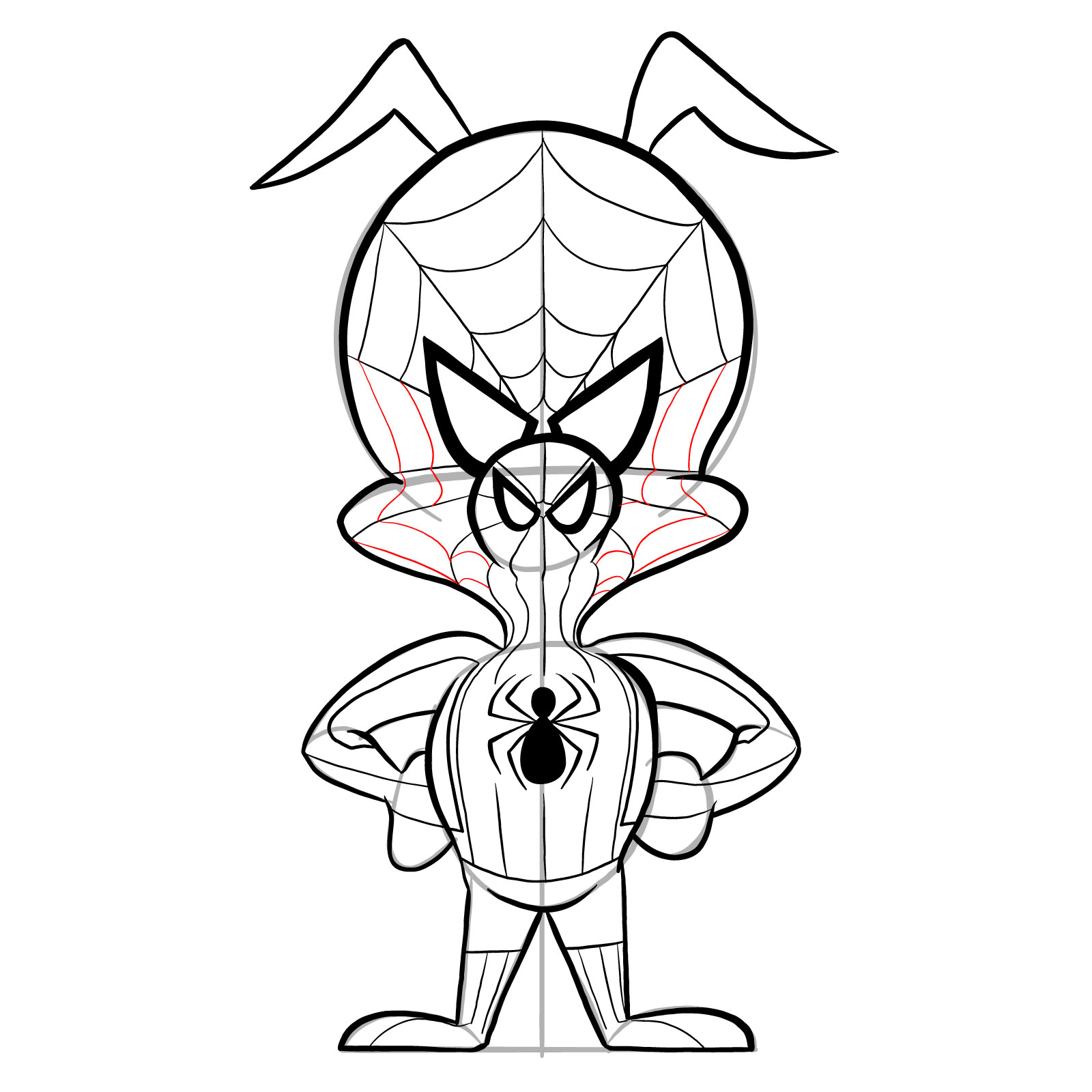 How to draw Spider-Ham - step 26