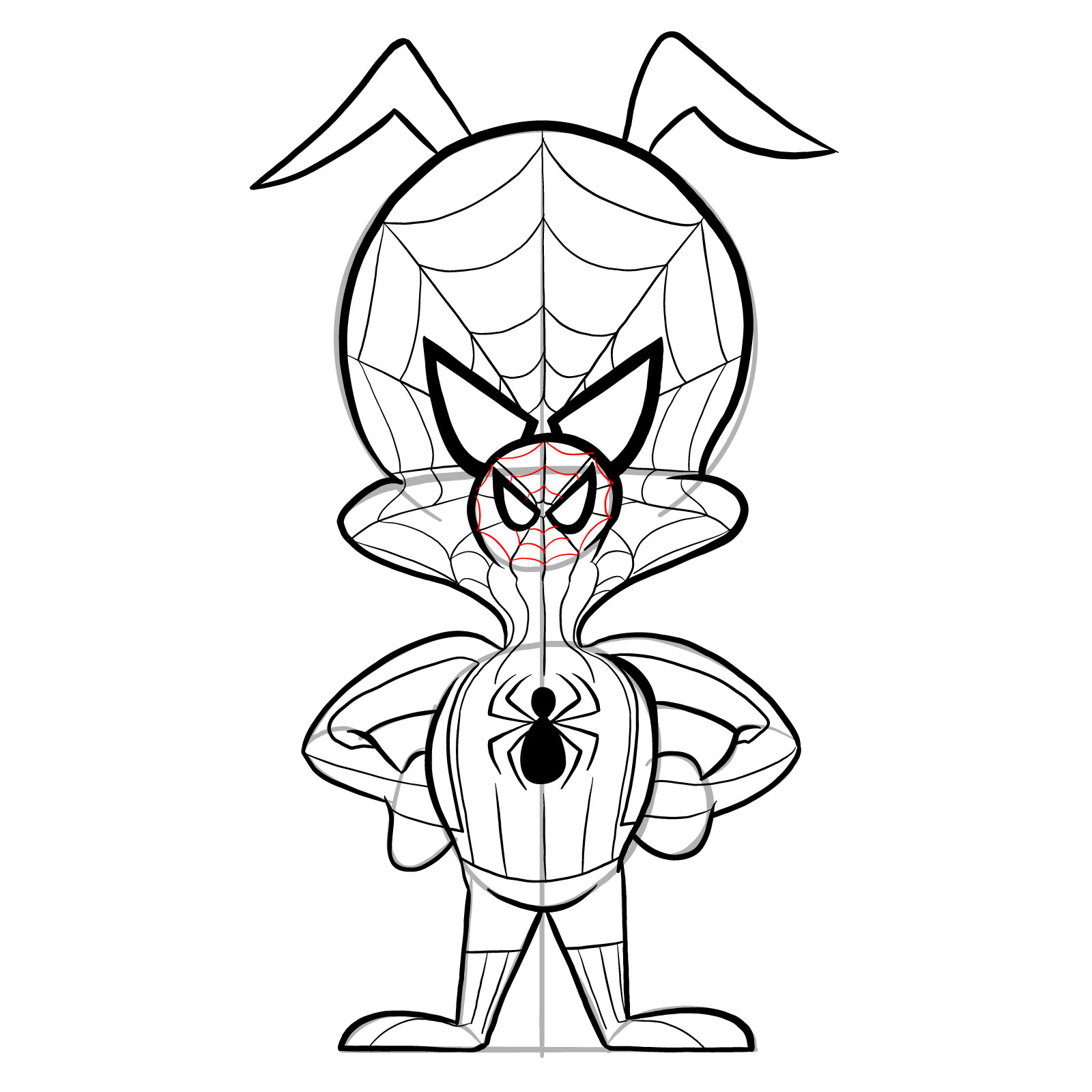 How to draw Spider-Ham - step 27