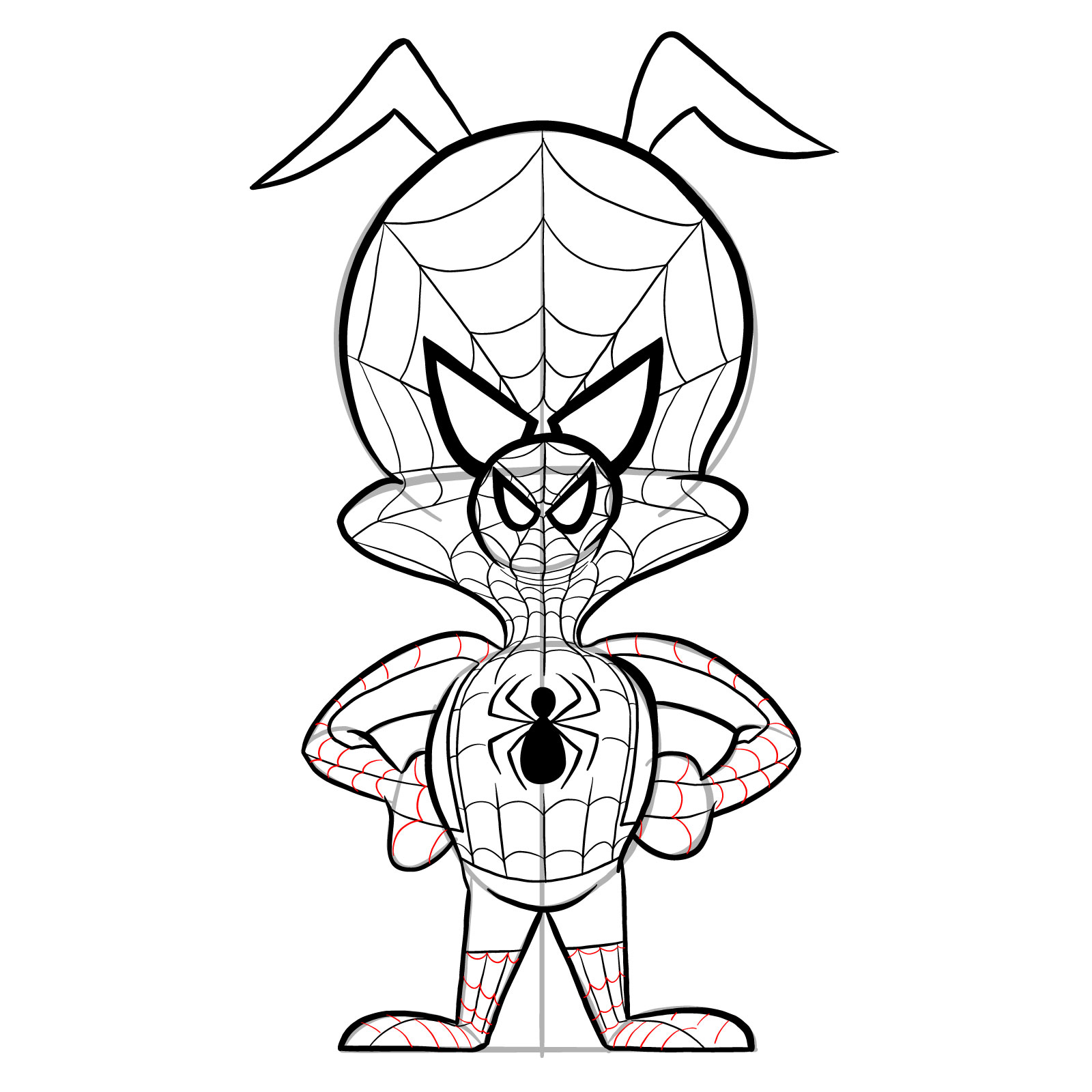 How to draw Spider-Ham - step 29