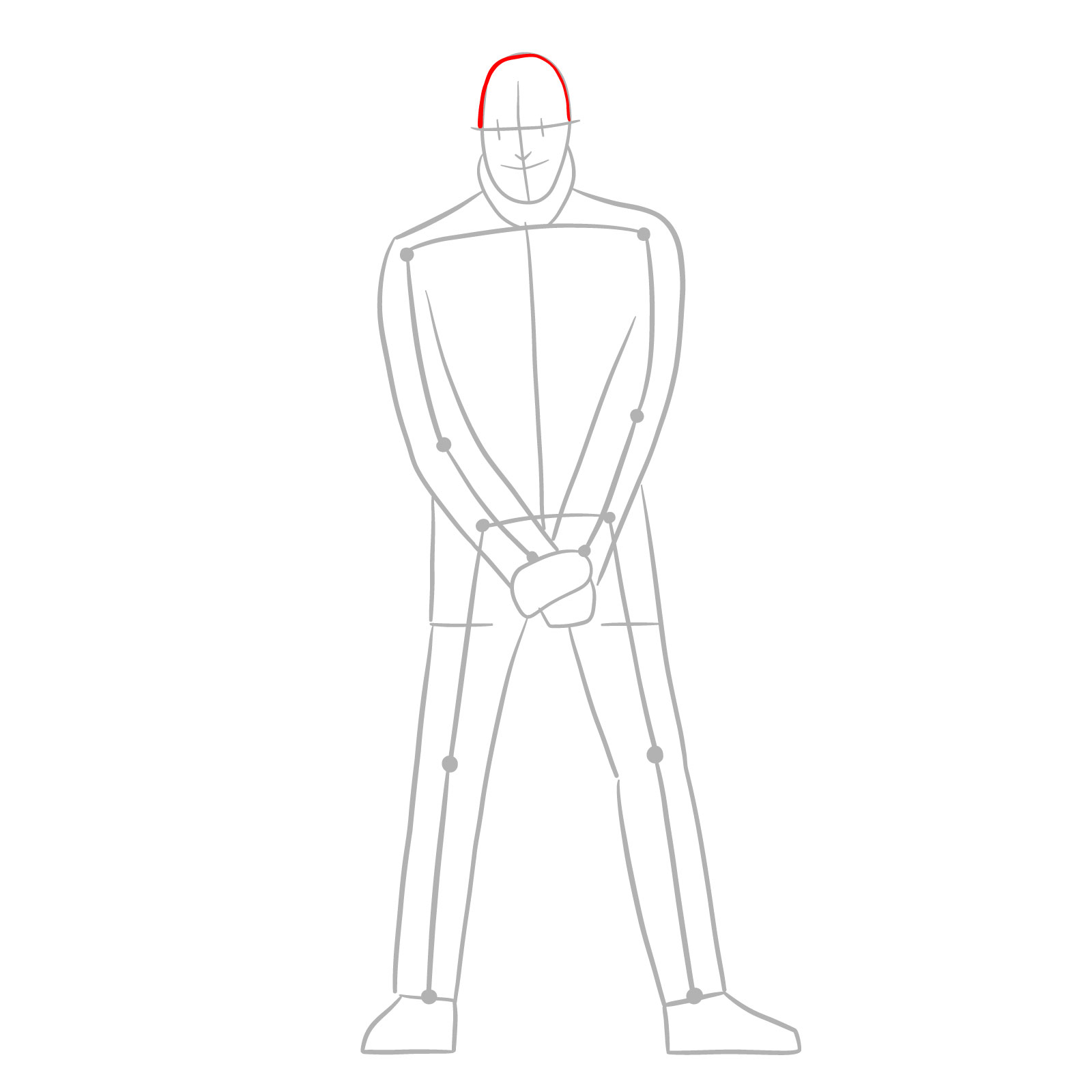 How to draw Dr. Hugo Strange from DC Comics - step 04