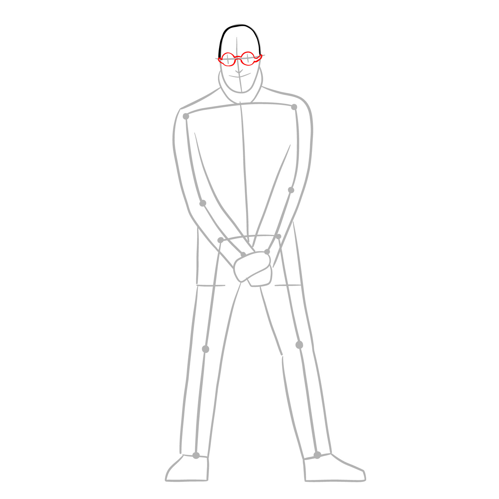 How to draw Dr. Hugo Strange from DC Comics - step 05