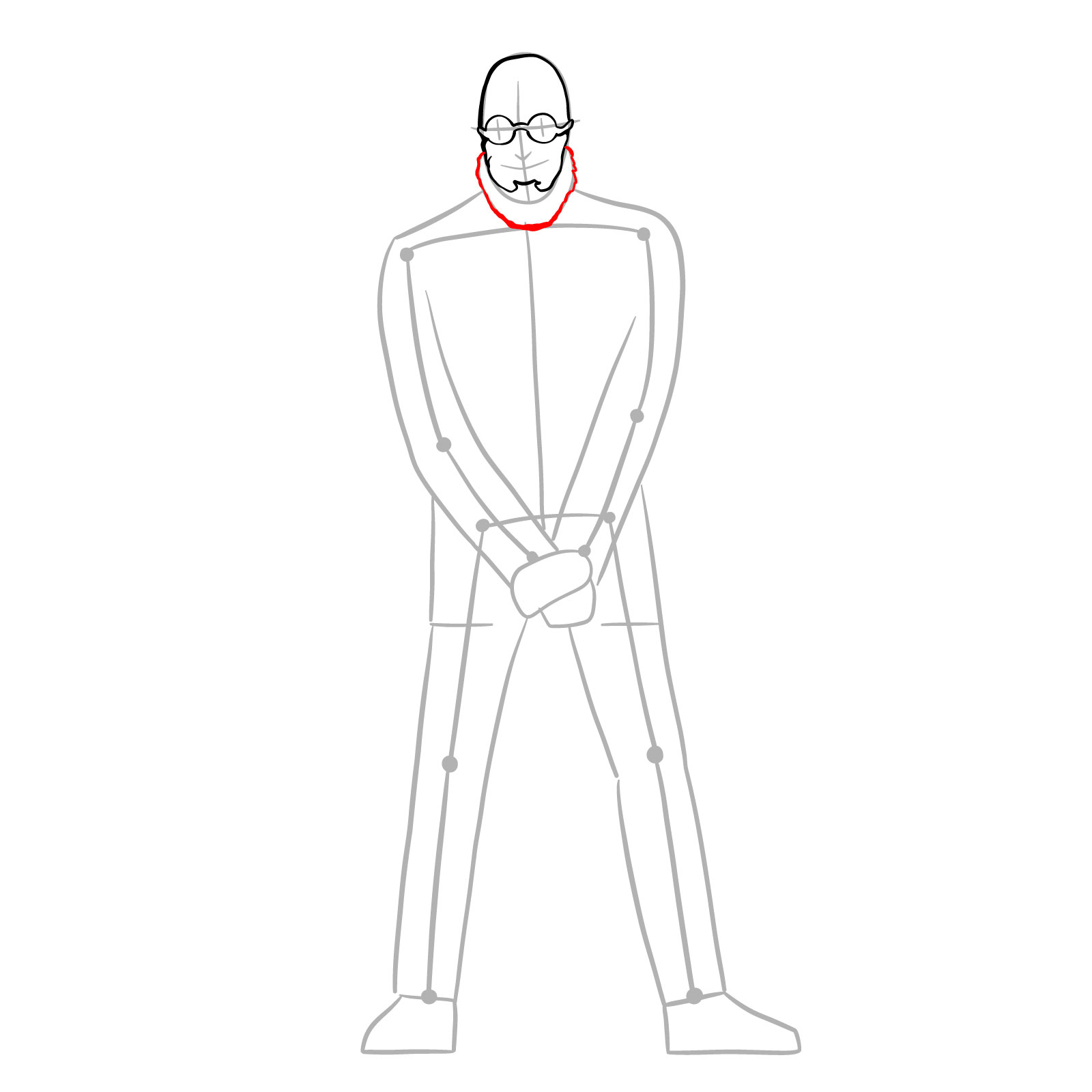 How to draw Dr. Hugo Strange from DC Comics - step 07