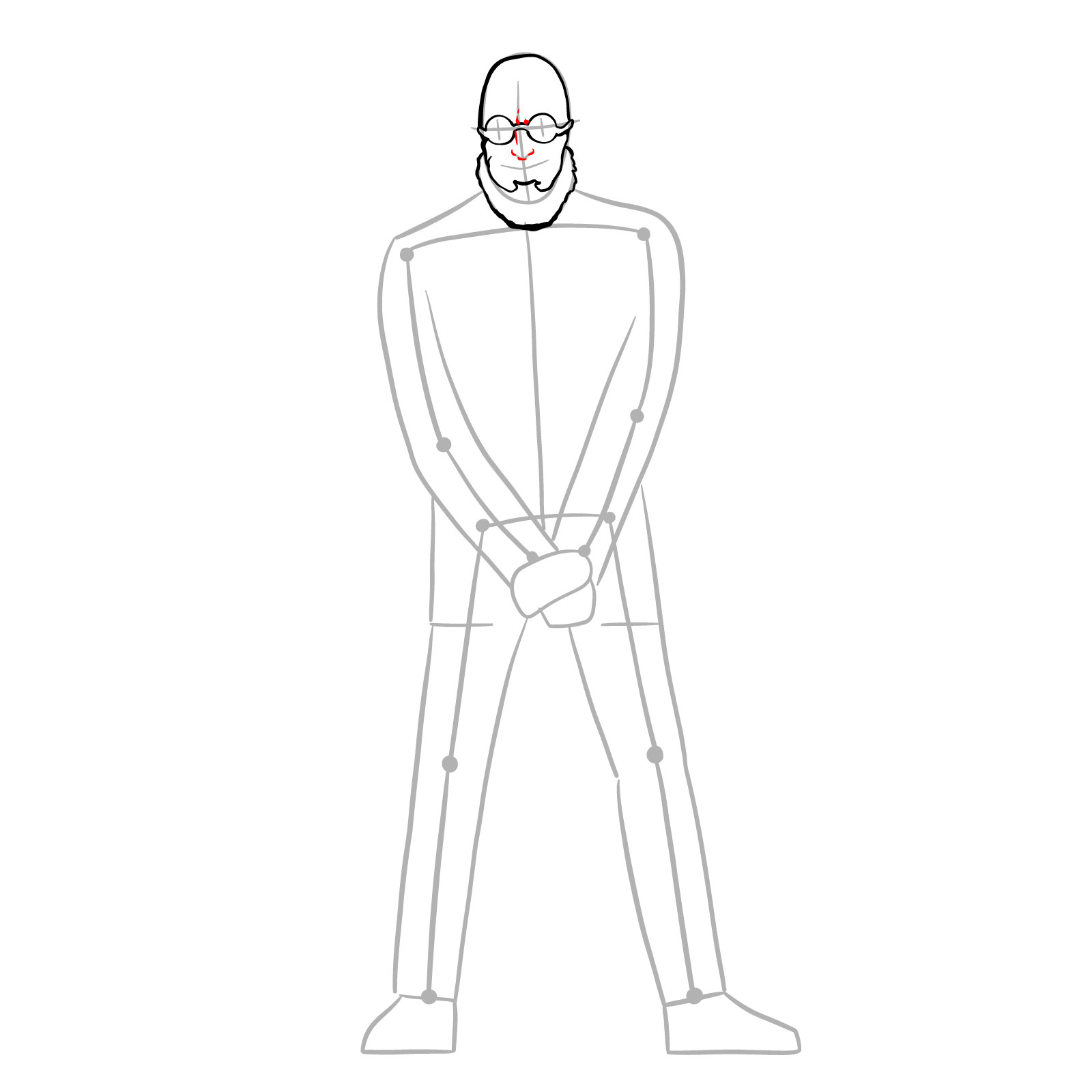 How to draw Dr. Hugo Strange from DC Comics - step 08
