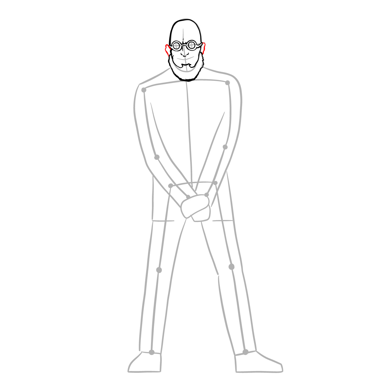 How to draw Dr. Hugo Strange from DC Comics - step 10