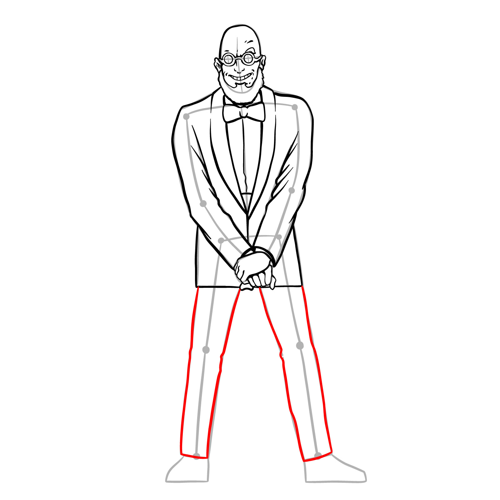 How to draw Dr. Hugo Strange from DC Comics - step 27
