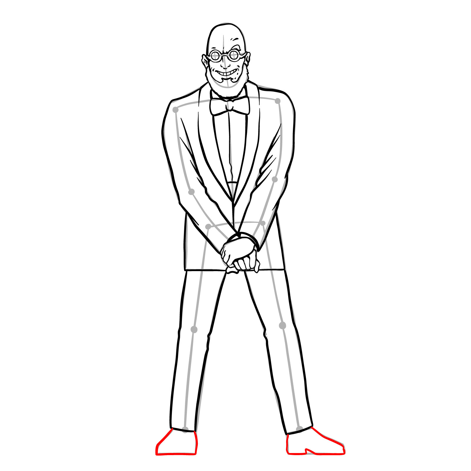 How to draw Dr. Hugo Strange from DC Comics - step 28