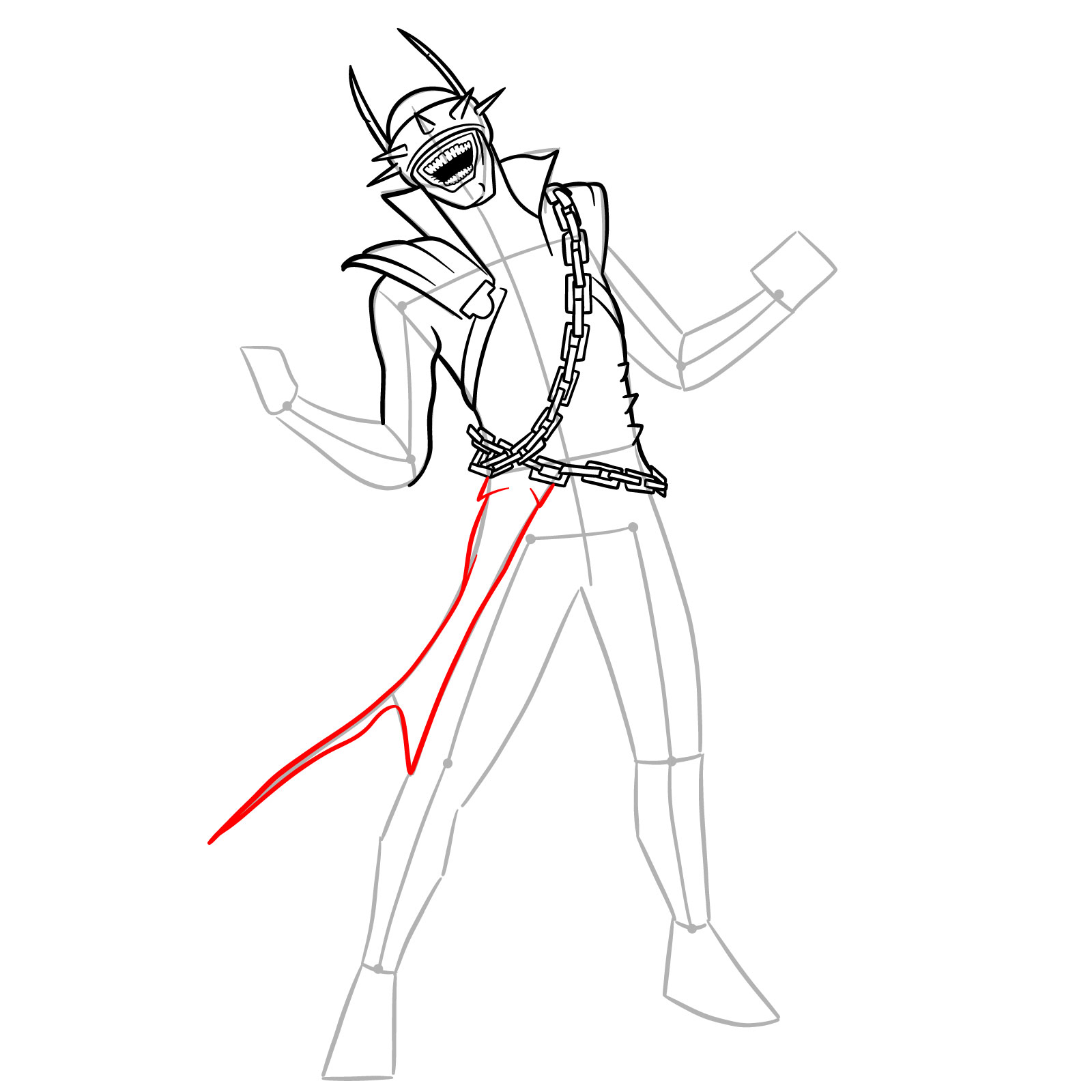 How to Draw The Batman Who Laughs - step 17